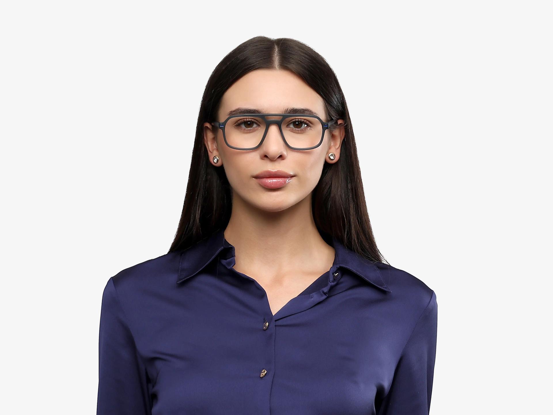 Translucent Grey Pilot Fullrim Double Bridge Glasses