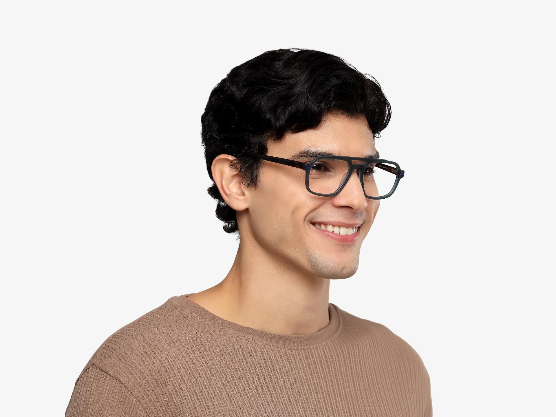 Translucent Grey Pilot Fullrim Double Bridge Glasses