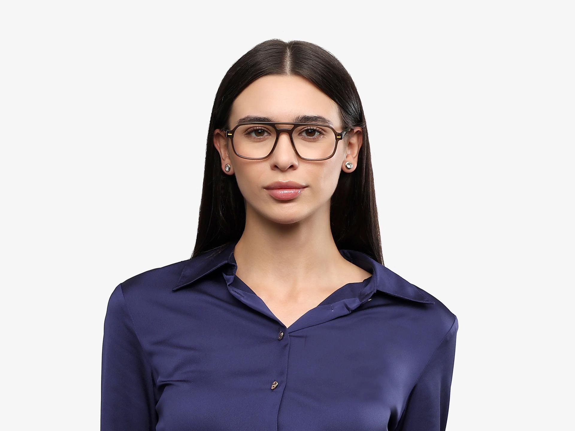 Crystal Green Pilot Fullrim Double Bridge Glasses-1