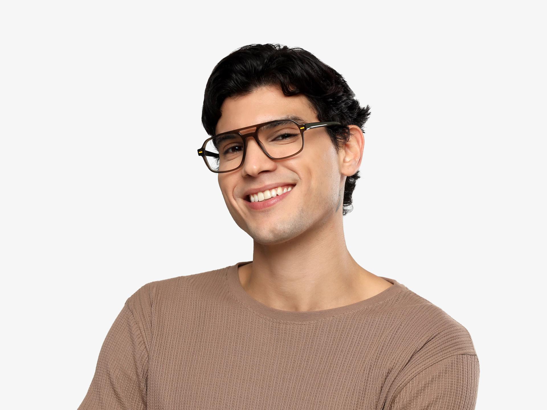 Crystal Green Pilot Fullrim Double Bridge Glasses-1