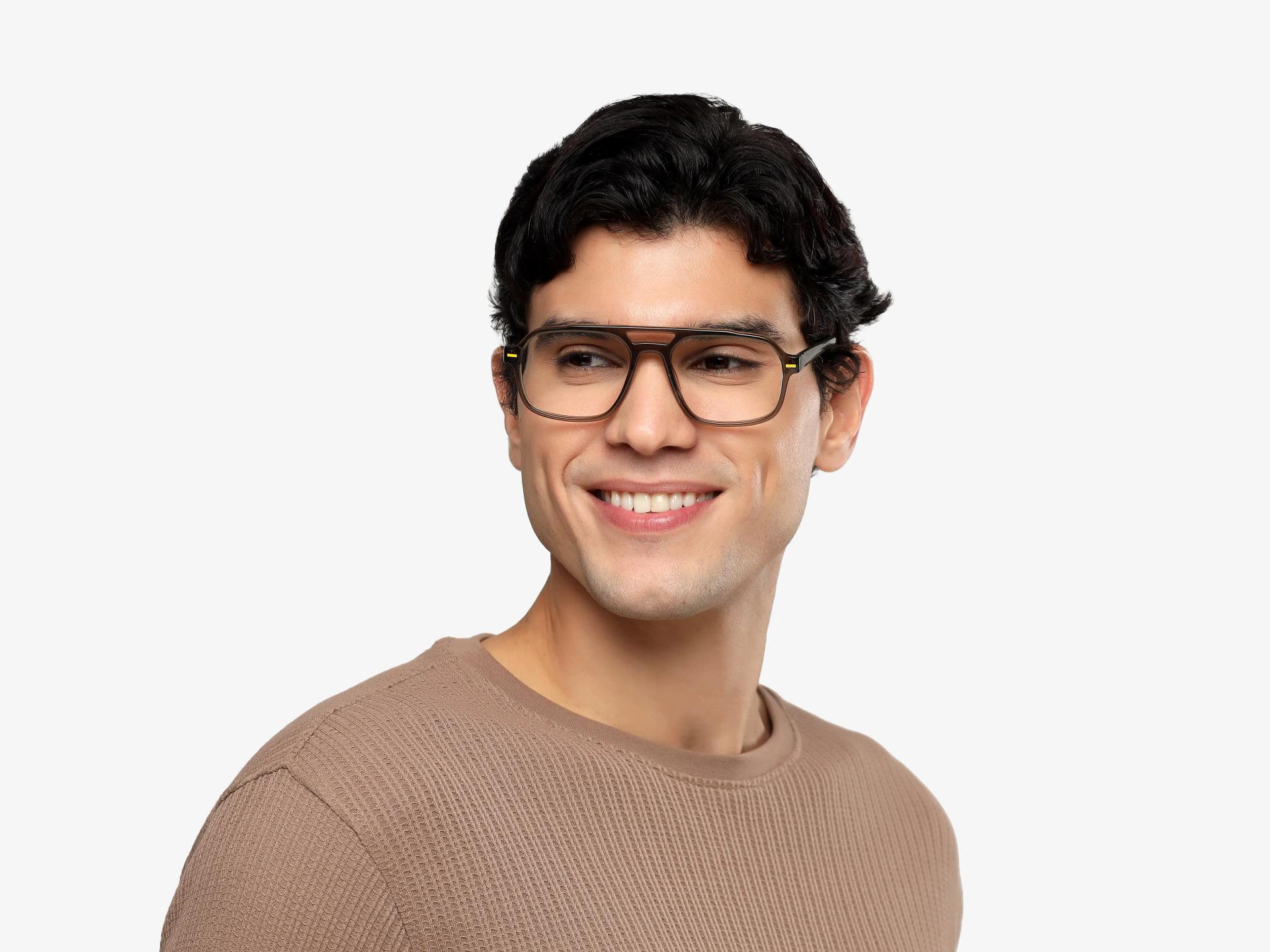 Crystal Green Pilot Fullrim Double Bridge Glasses-1