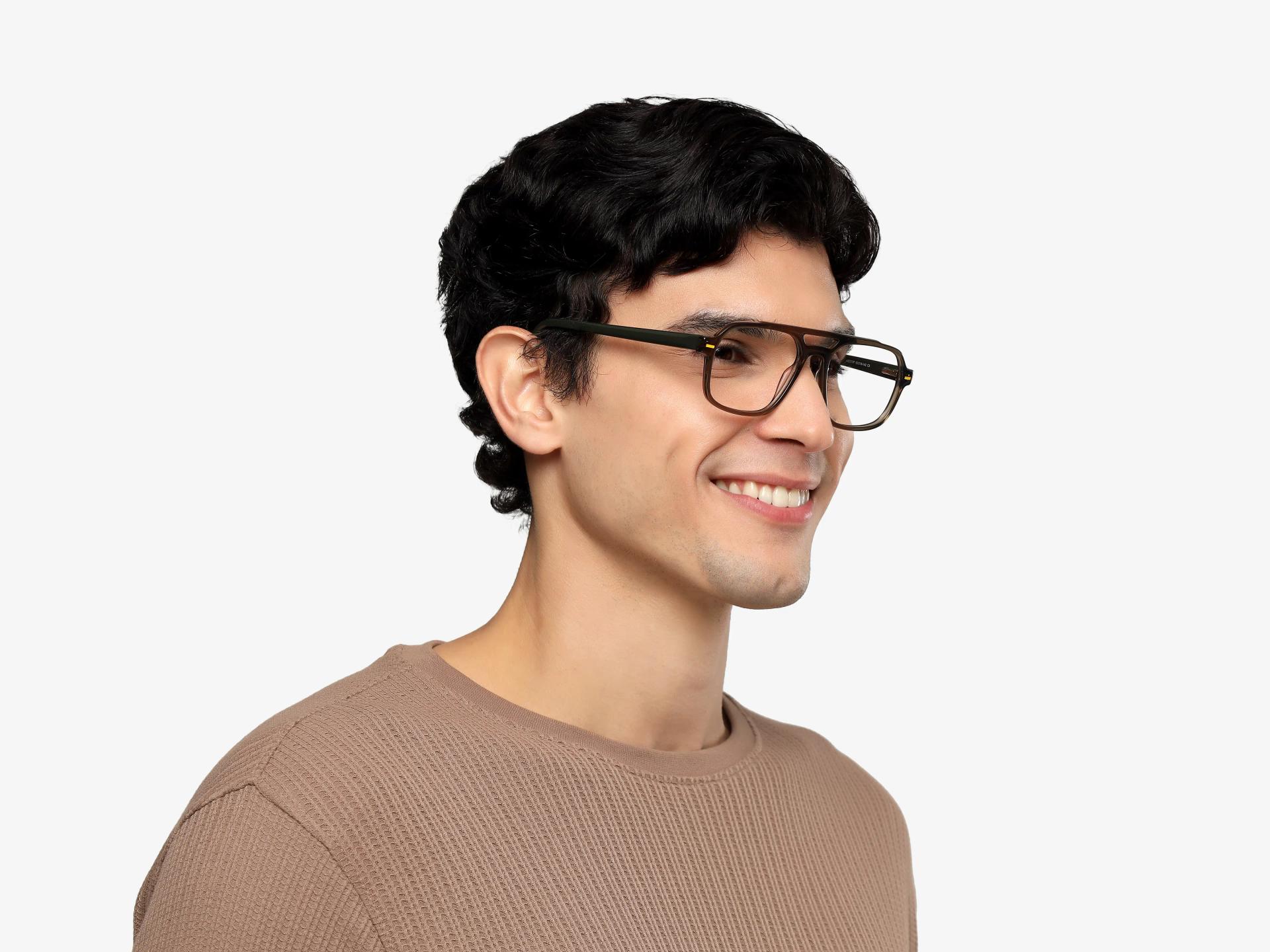 Crystal Green Pilot Fullrim Double Bridge Glasses-1