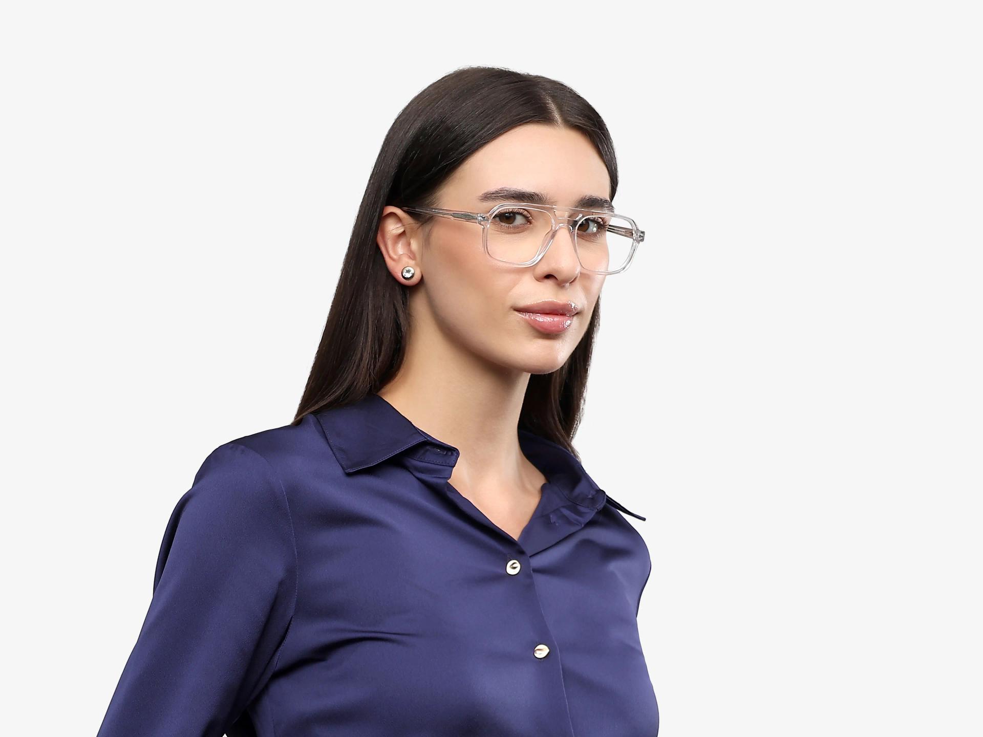 Crystal Clear Pilot Fullrim Double Bridge Glasses