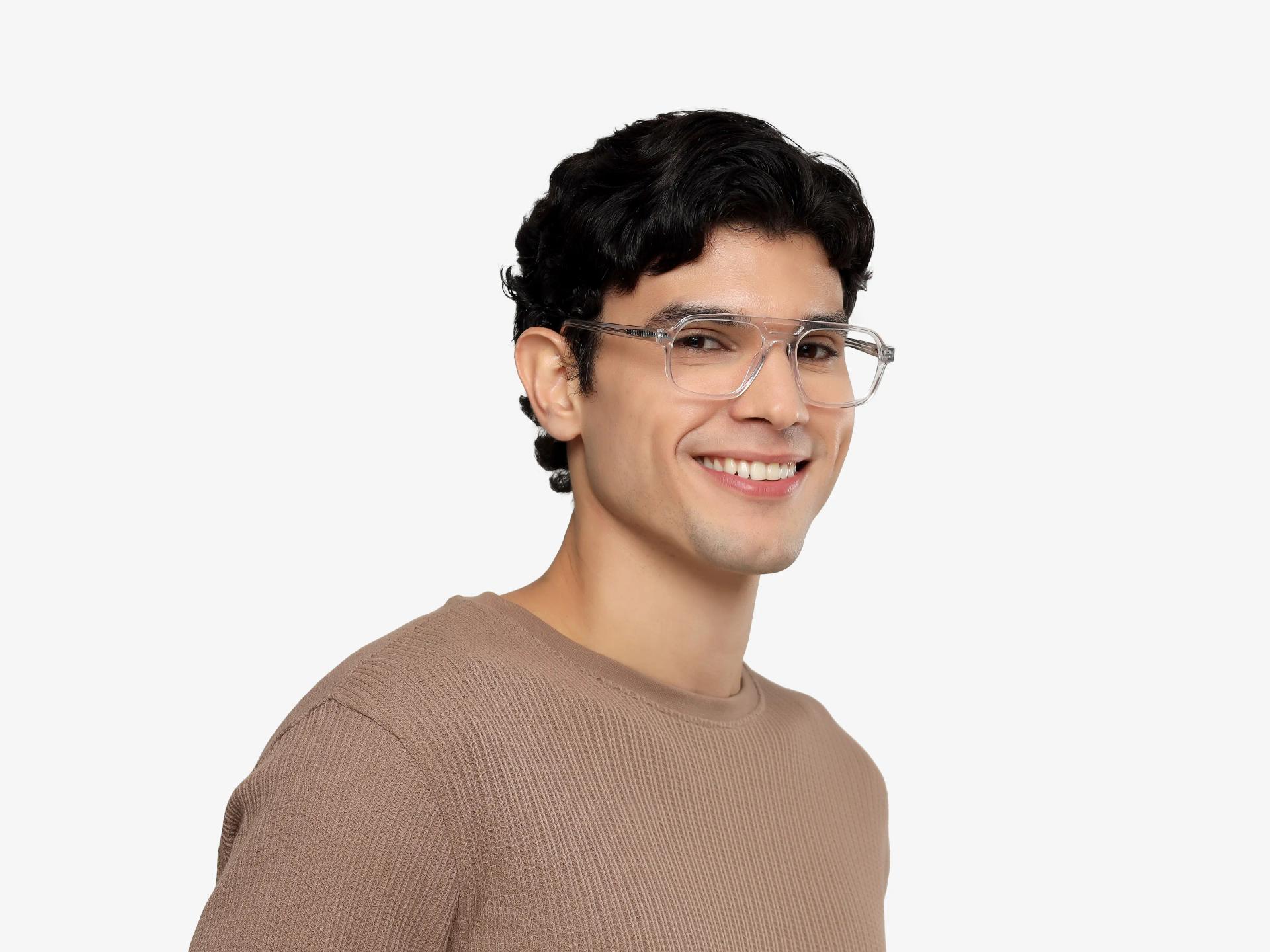 Crystal Clear Pilot Fullrim Double Bridge Glasses