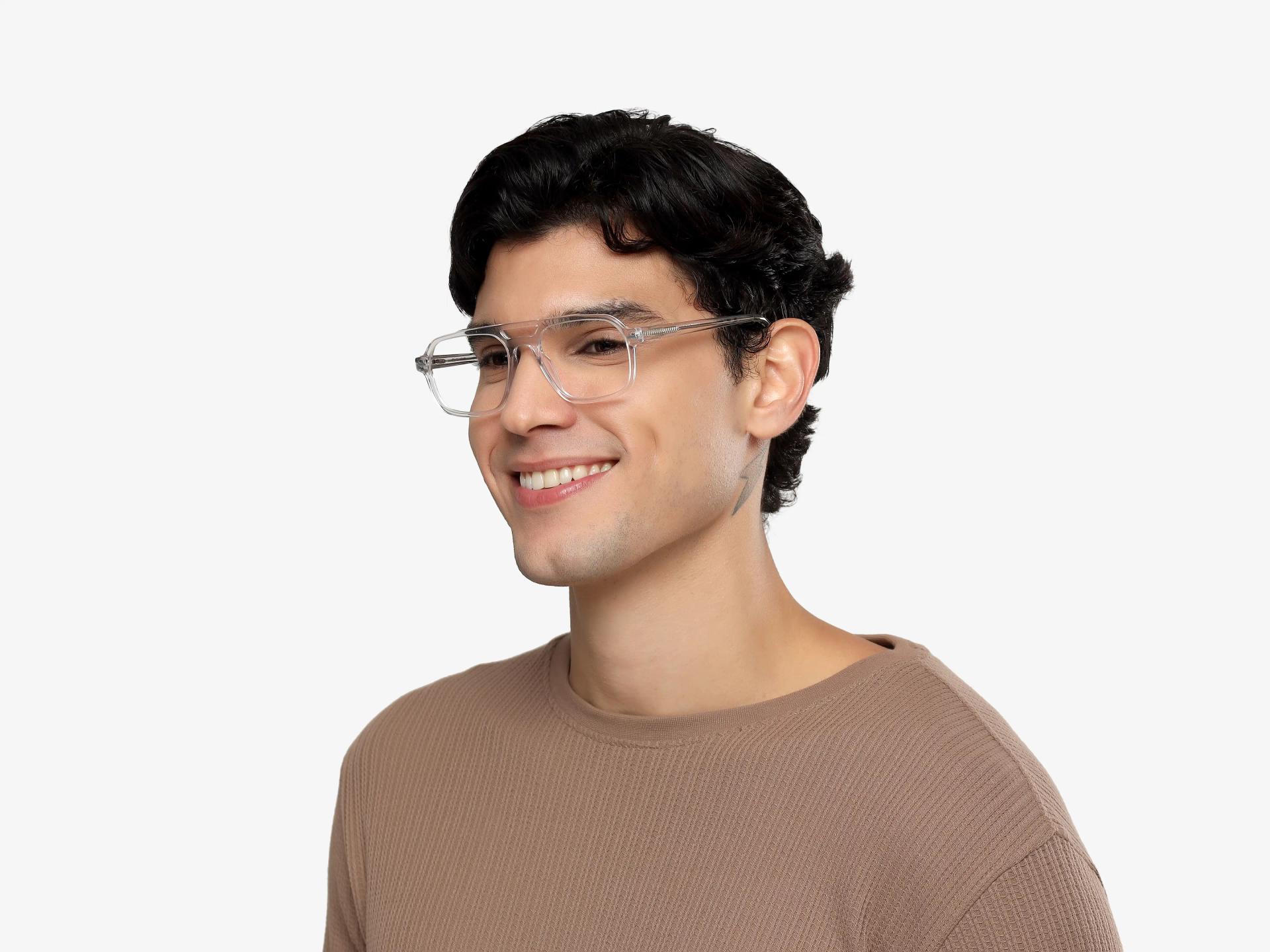 Crystal Clear Pilot Fullrim Double Bridge Glasses