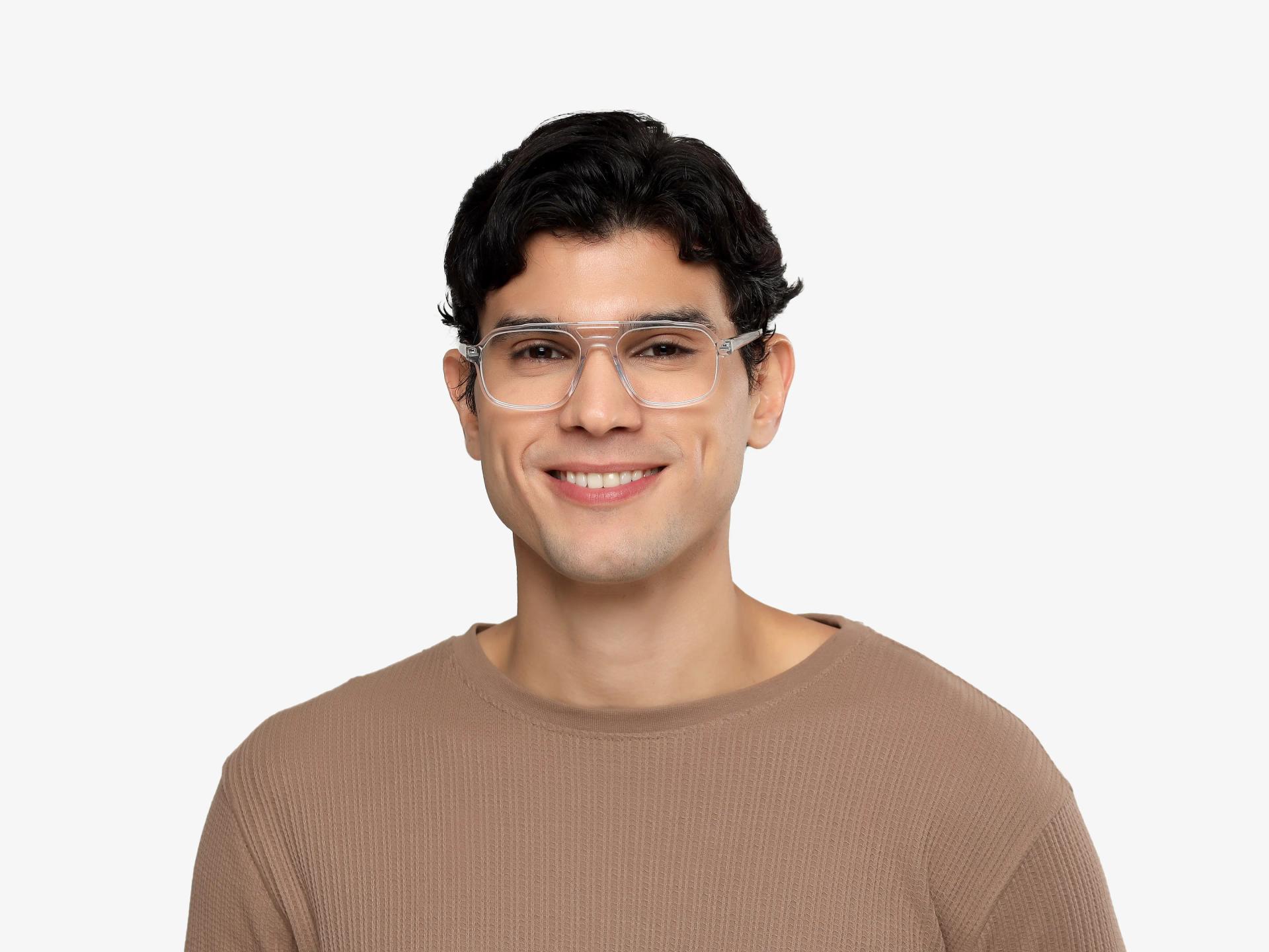 Crystal Clear Pilot Fullrim Double Bridge Glasses