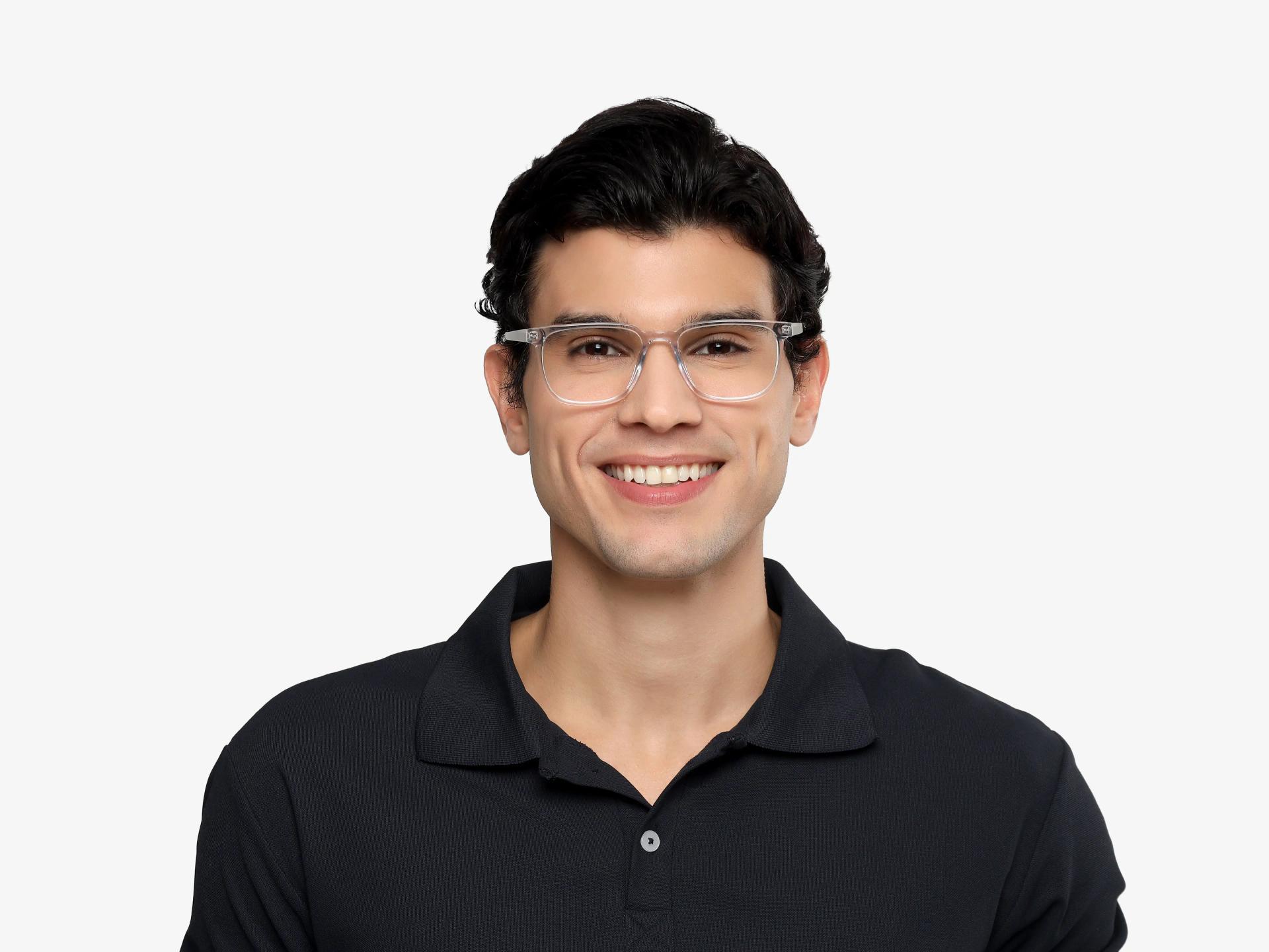Crystal Clear Square Glasses With Spring Hinge