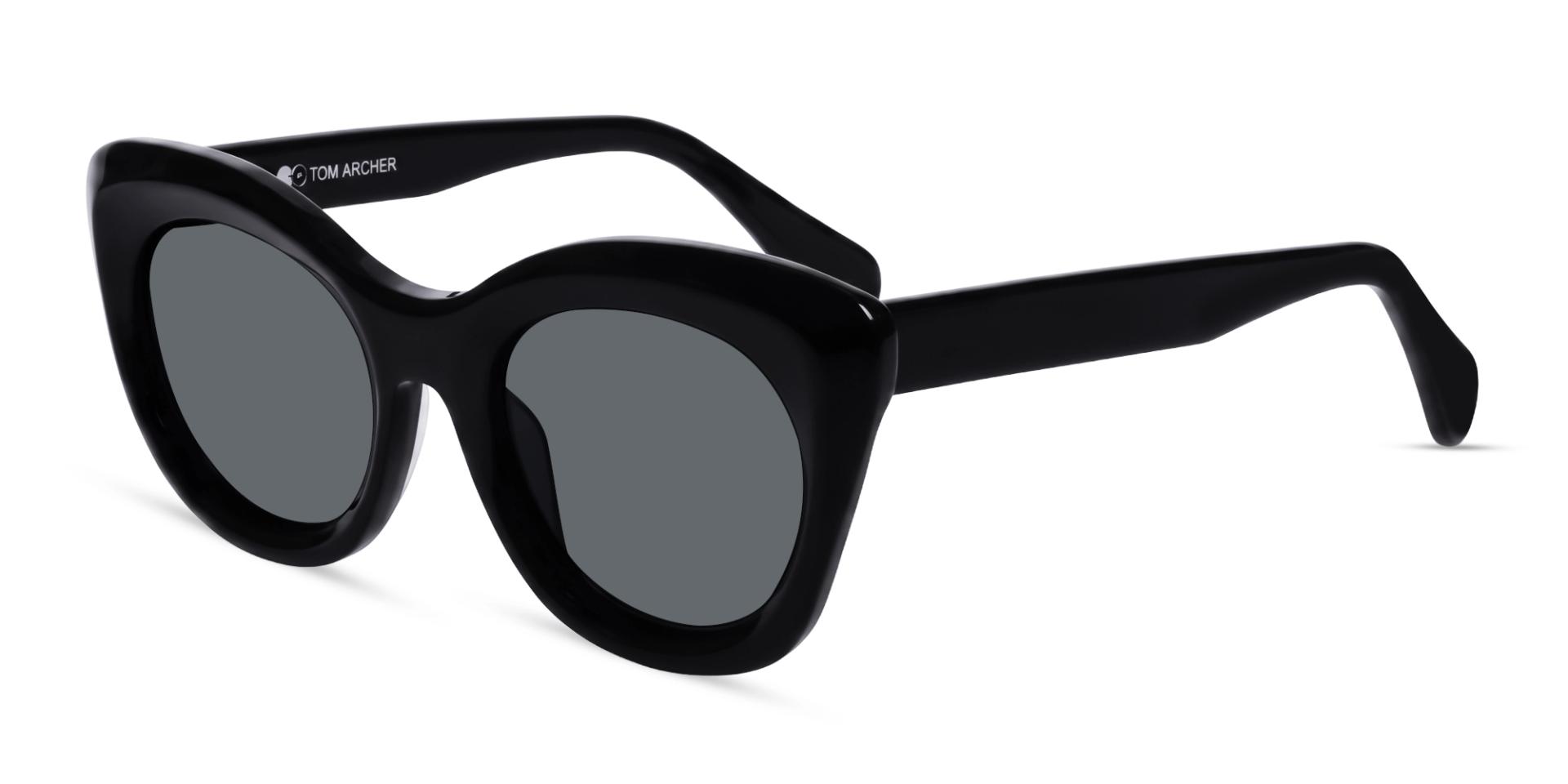 Black Oversized Cat-Eye Frame With Grey Tint Sunglasses