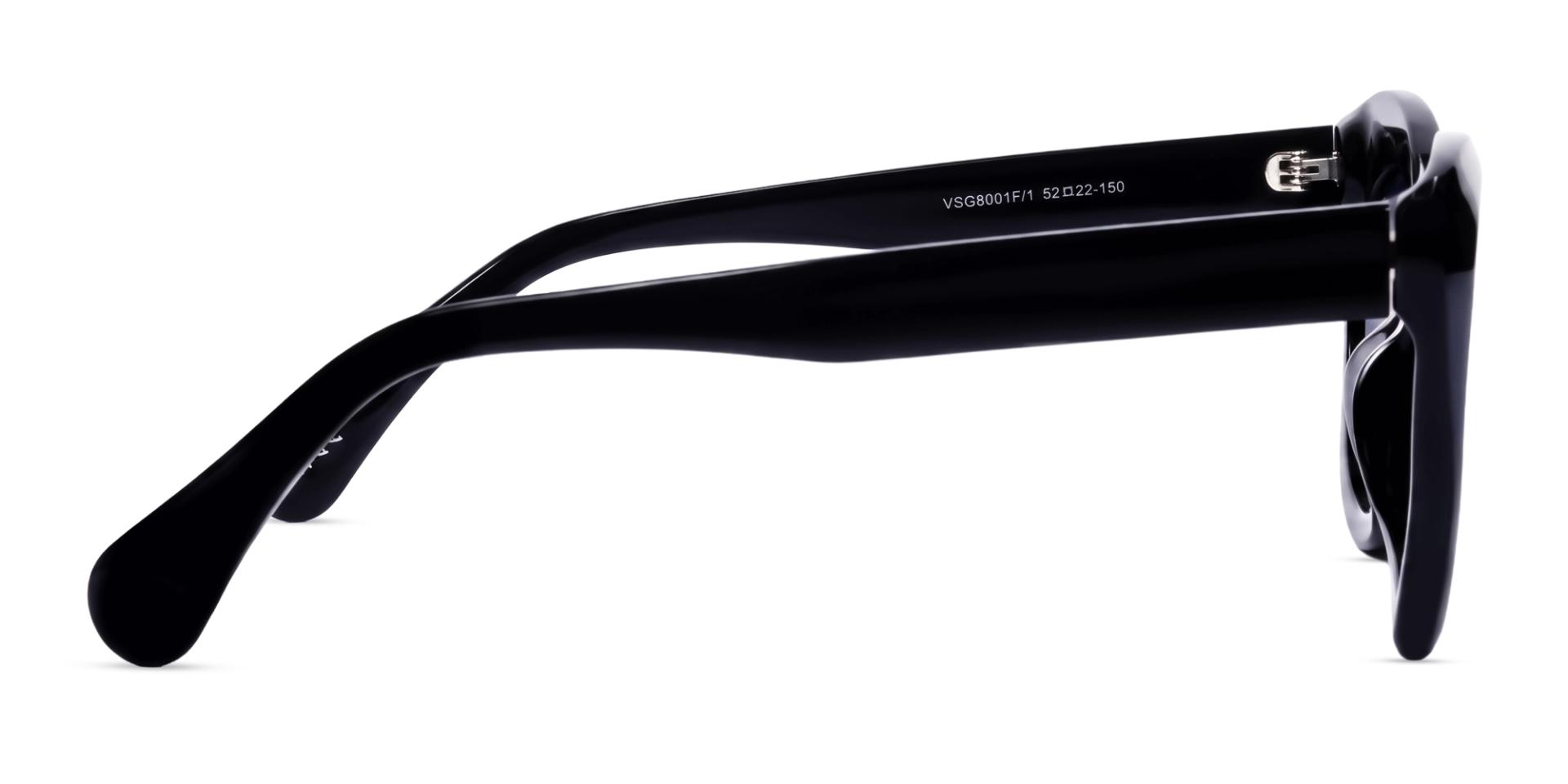 Black Oversized Cat-Eye Frame With Grey Tint Sunglasses