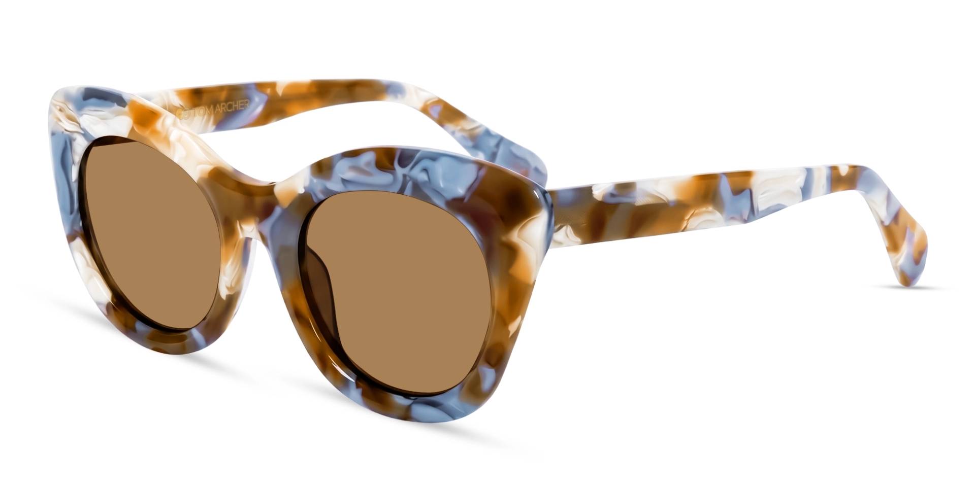 Caramel Marble Cat-Eye Frame With Brown Tint Sunglasses Caramel Marble Cat-Eye Frame With Brown Tint Sunglasses
