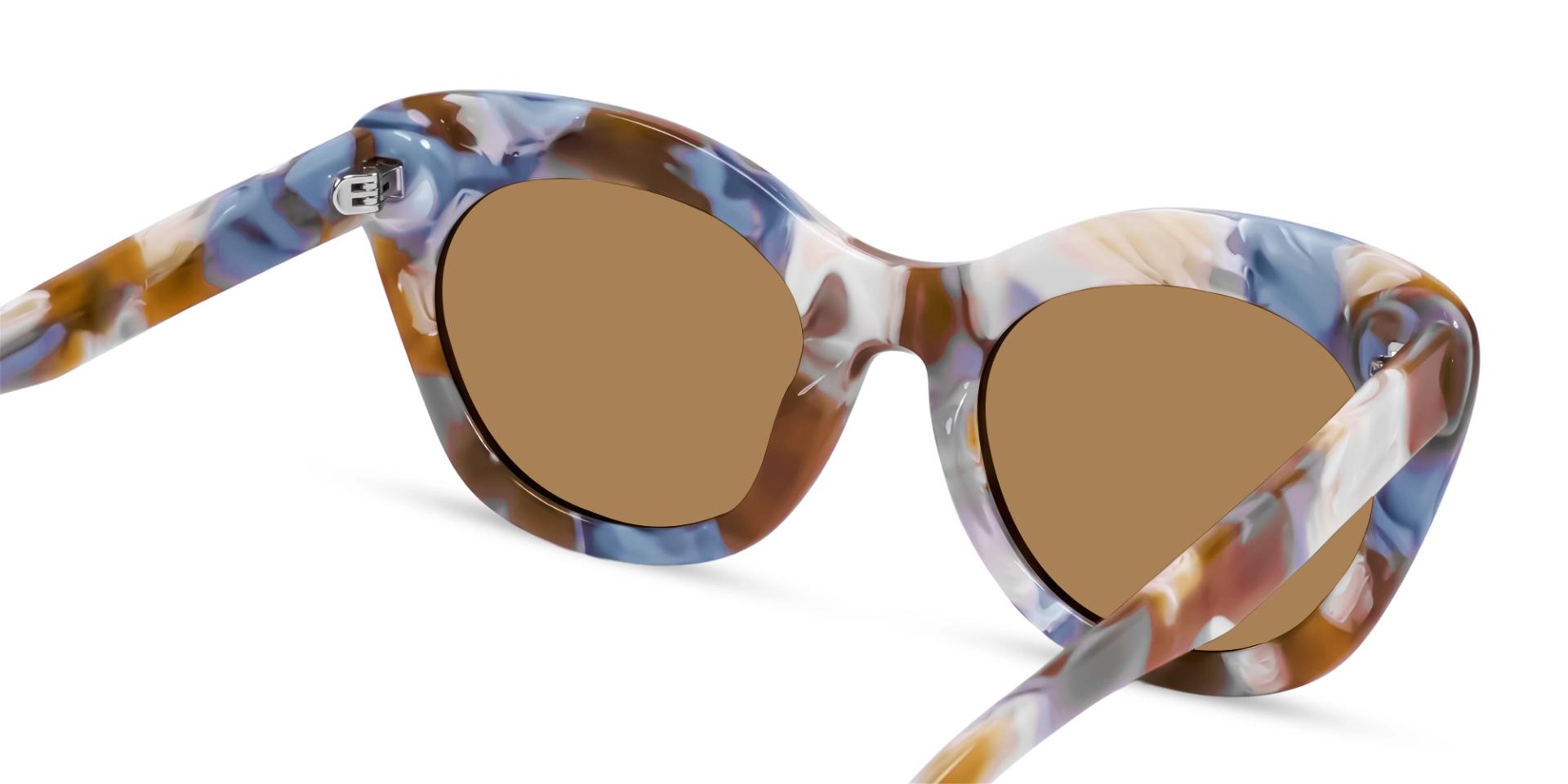 Caramel Marble Cat-Eye Frame With Brown Tint Sunglasses