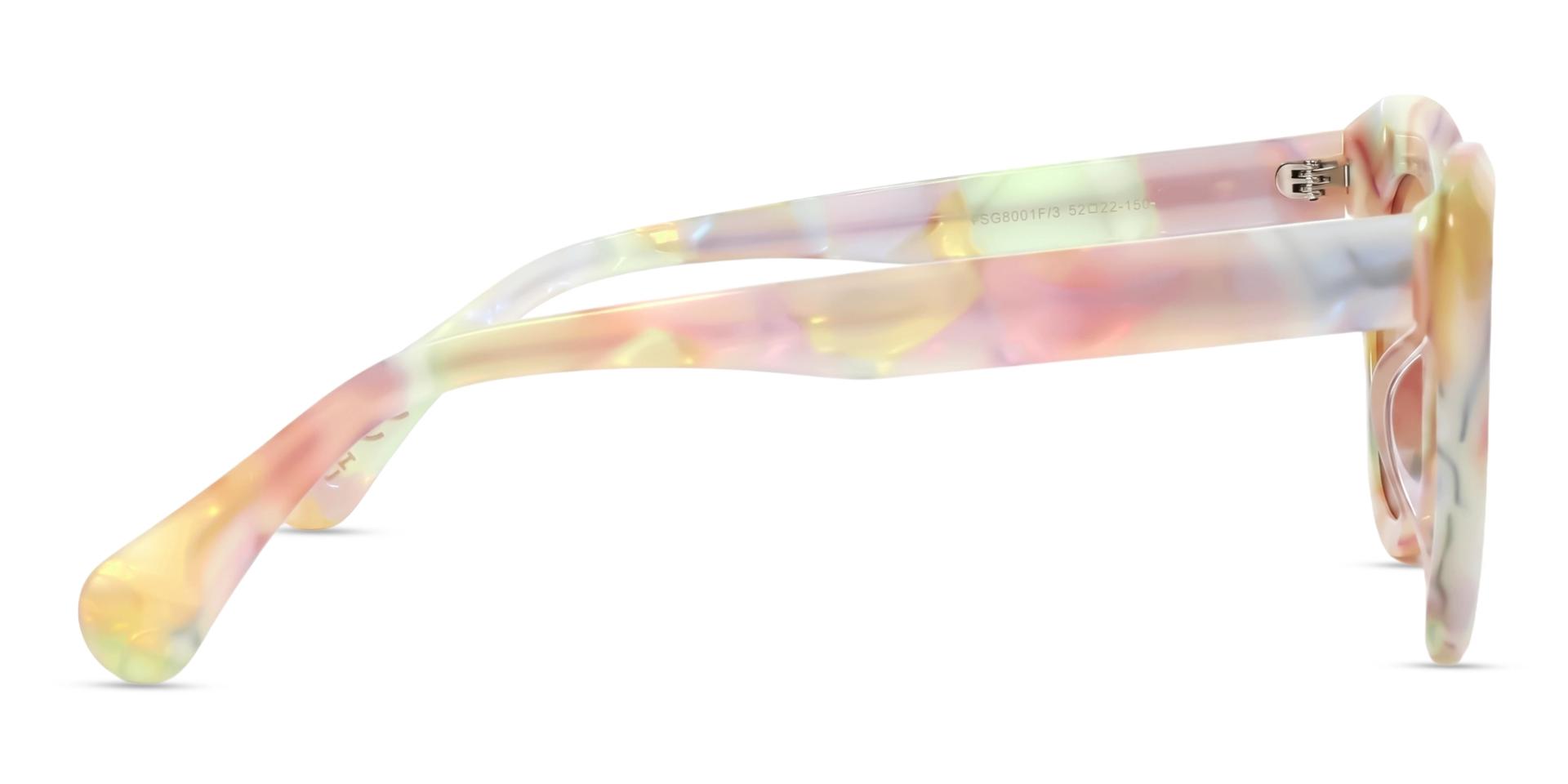 Pearl White Marble Cat-eye Frame With Brown Tint Sunglasses