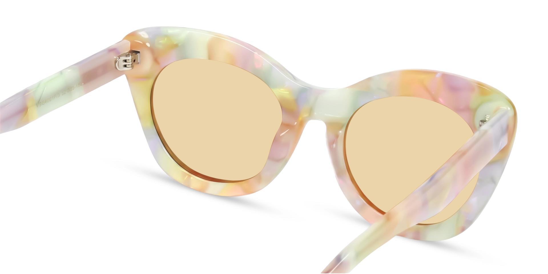 Pearl White Marble Cat-eye Frame With Brown Tint Sunglasses
