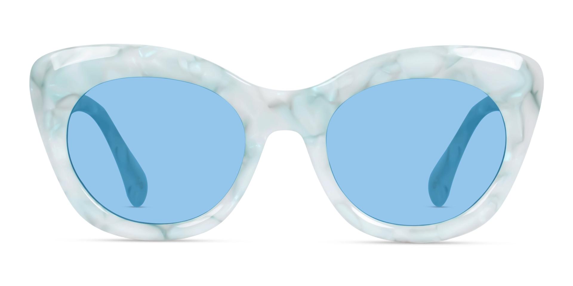 Blue Marble Cat-eye Frame With Blue Tint Sunglasses