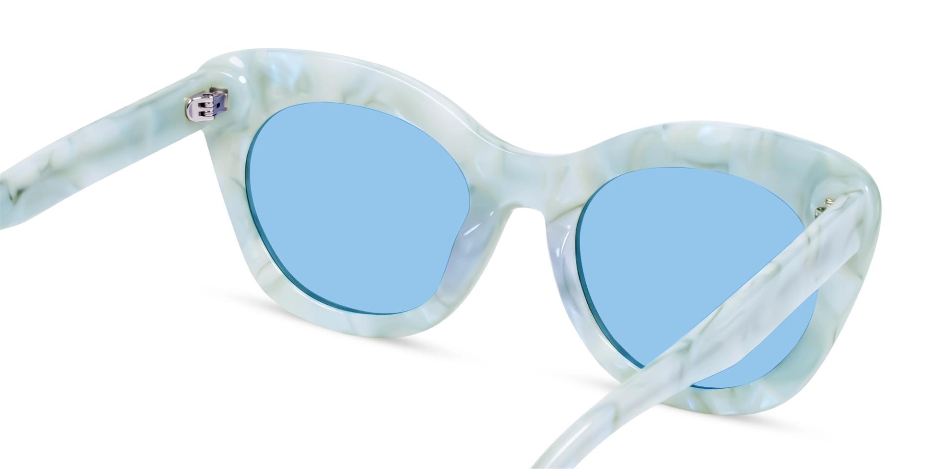 Blue Marble Cat-eye Frame With Blue Tint Sunglasses