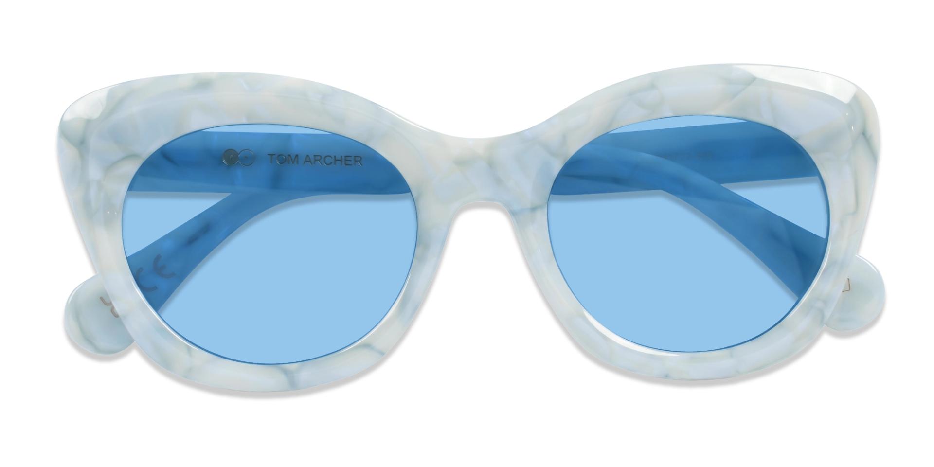 Blue Marble Cat-eye Frame With Blue Tint Sunglasses