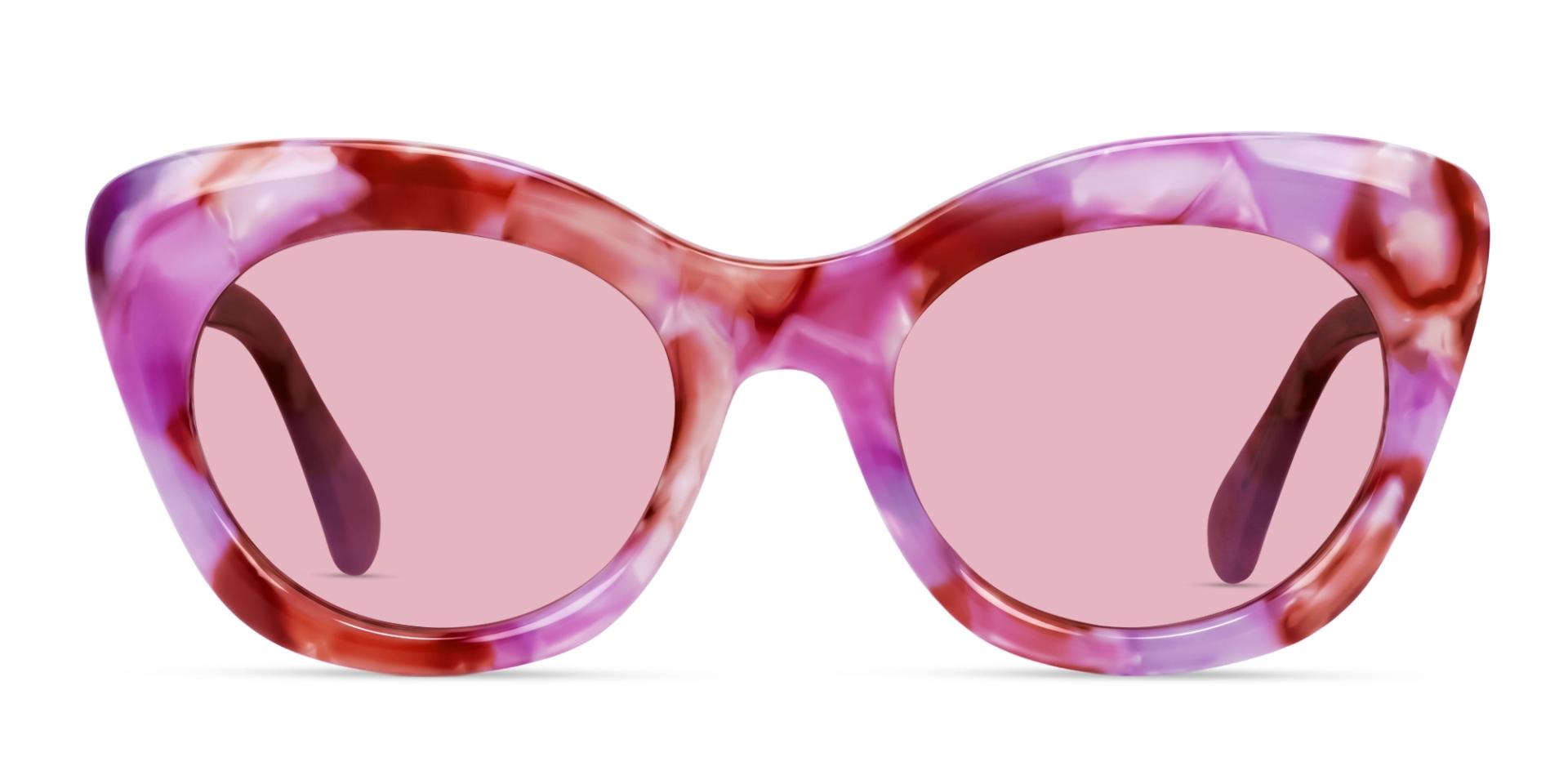 Pink Marble Cat-eye Frame With Pink Tint Sunglasses