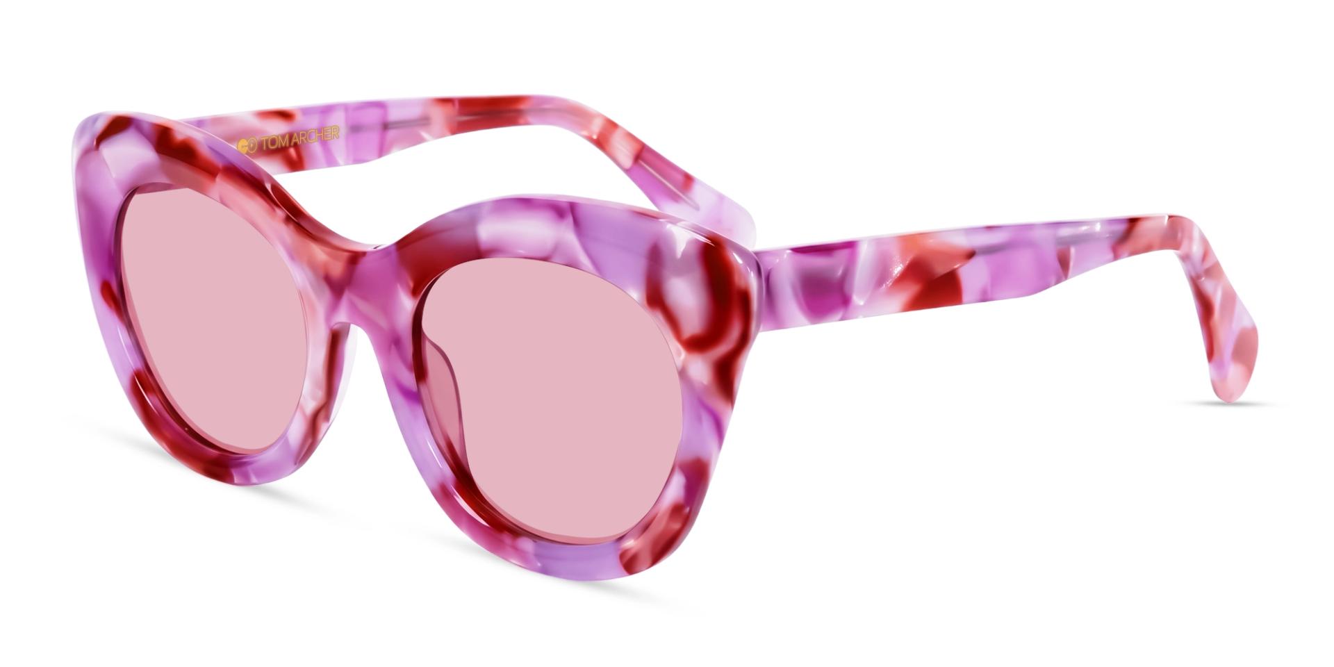 Pink Marble Cat-eye Frame With Pink Tint Sunglasses