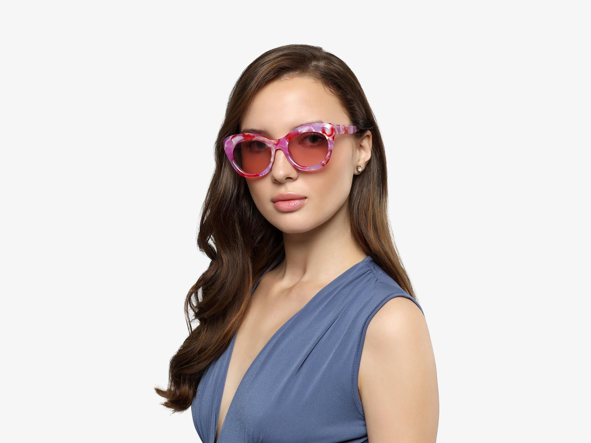 Pink Marble Cat-eye Frame With Pink Tint Sunglasses