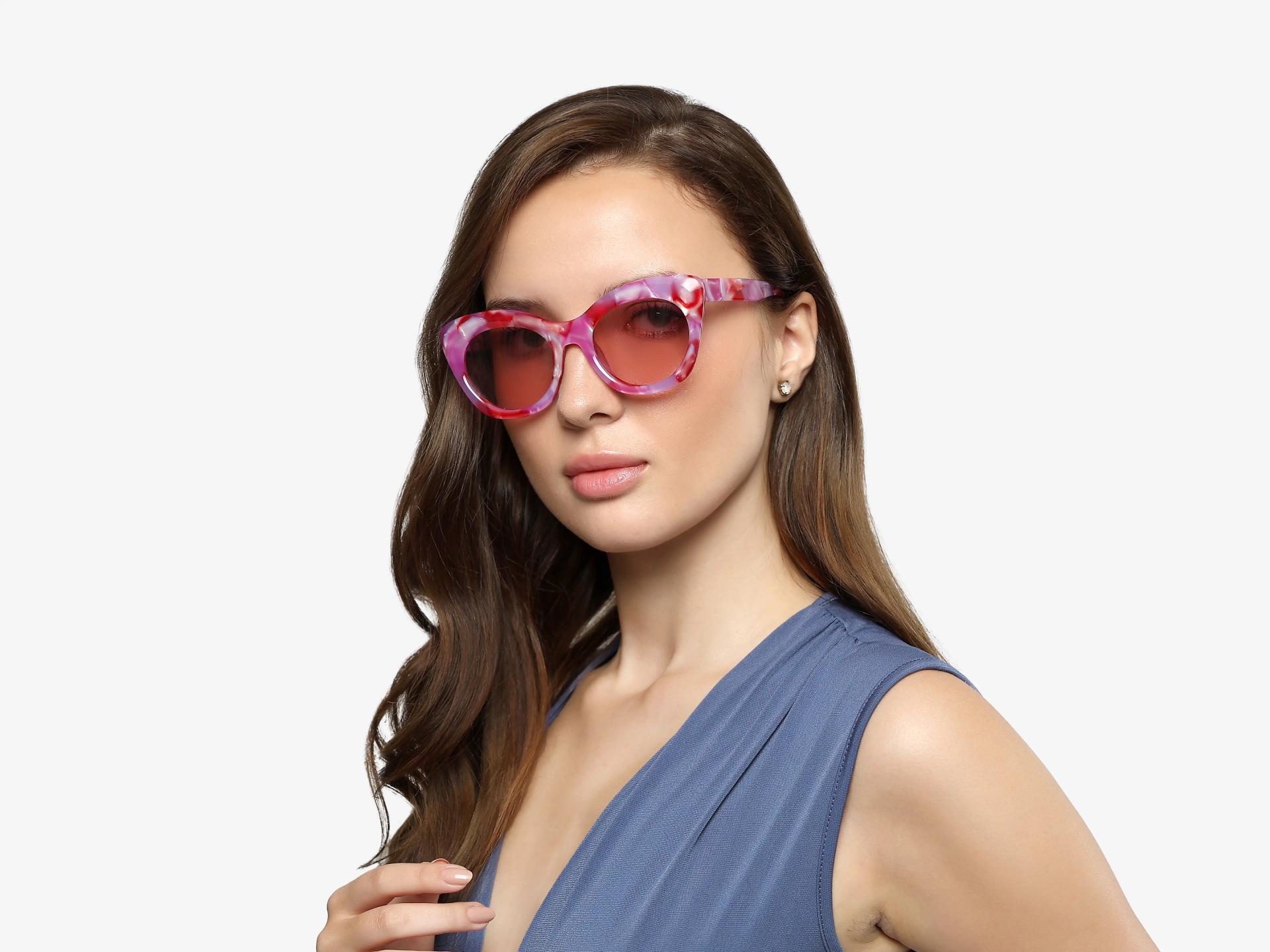 Pink Marble Cat-eye Frame With Pink Tint Sunglasses