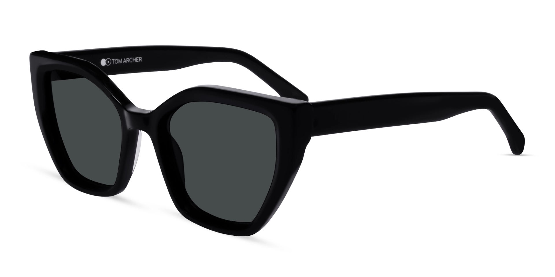 Large Black Cat-eye Frame With Grey Tint Sunglasses