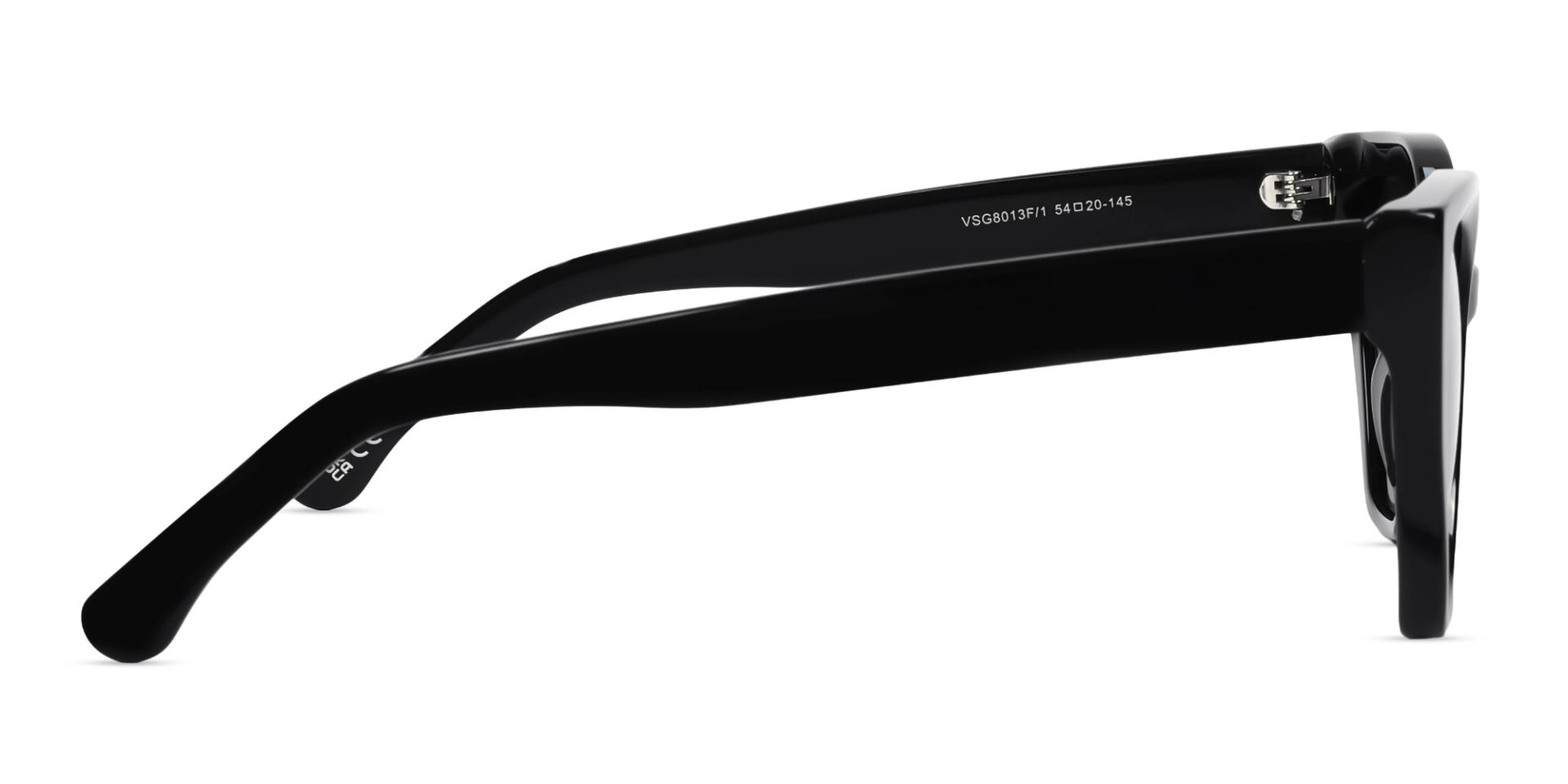 Large Black Cat-eye Frame With Grey Tint Sunglasses