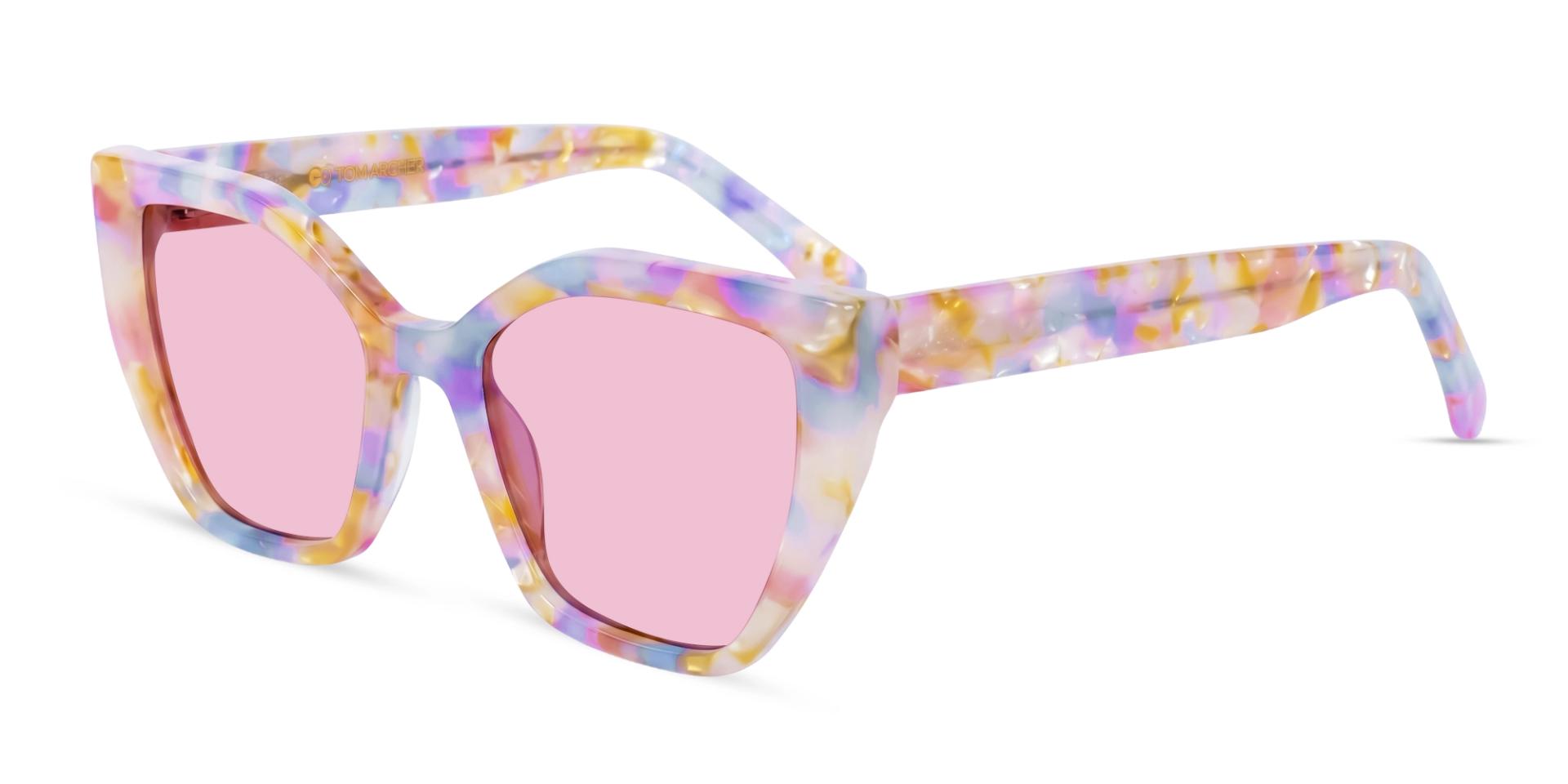 Unicorn Marble Cat-eye Frame With Pink Tint Sunglasses