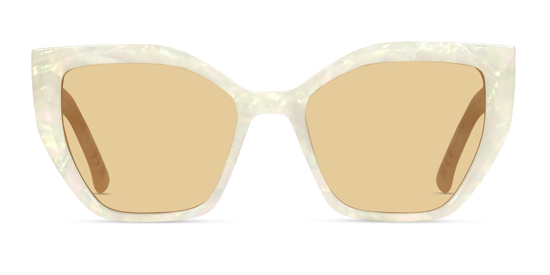 Pearl White Marble Frame With Brown Tint Sunglasses