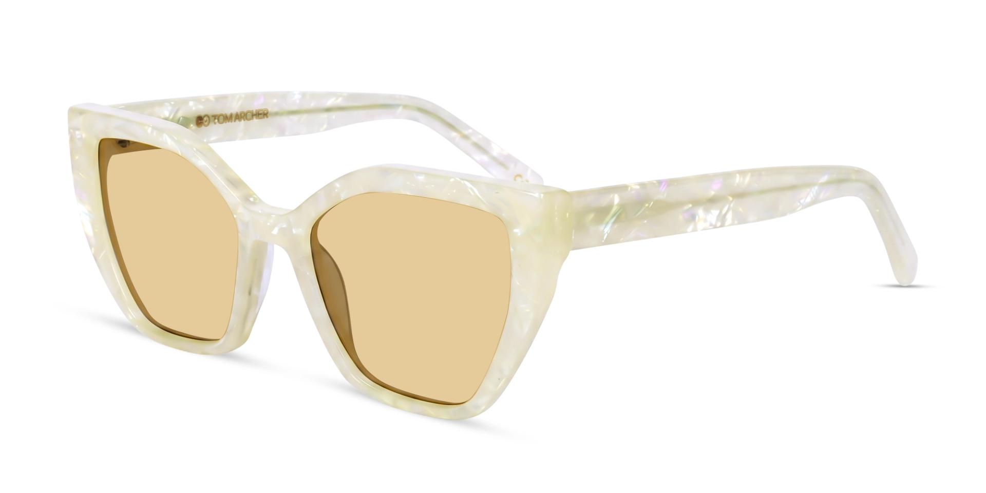 Pearl White Marble Frame With Brown Tint Sunglasses