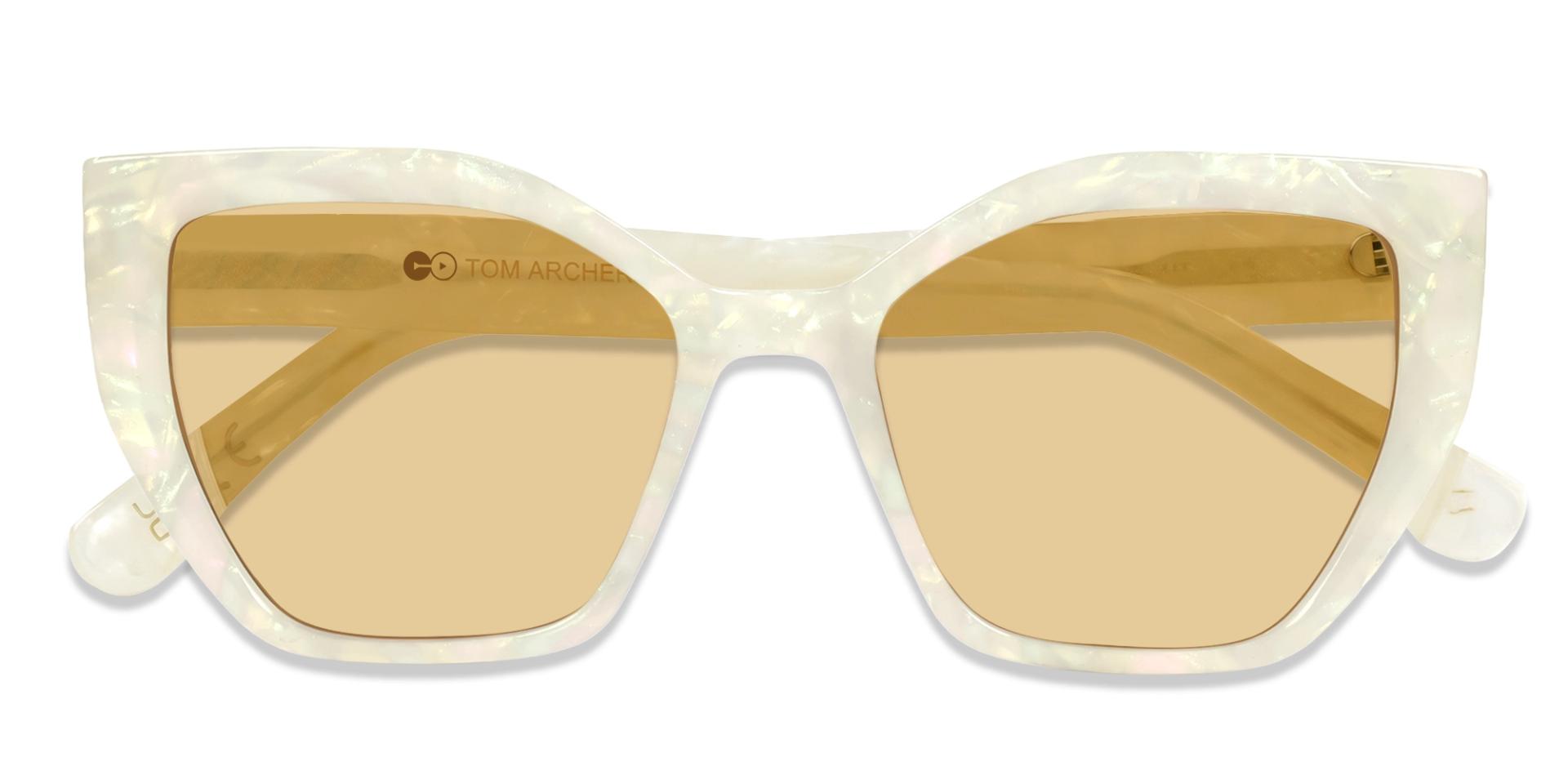 Pearl White Marble Frame With Brown Tint Sunglasses