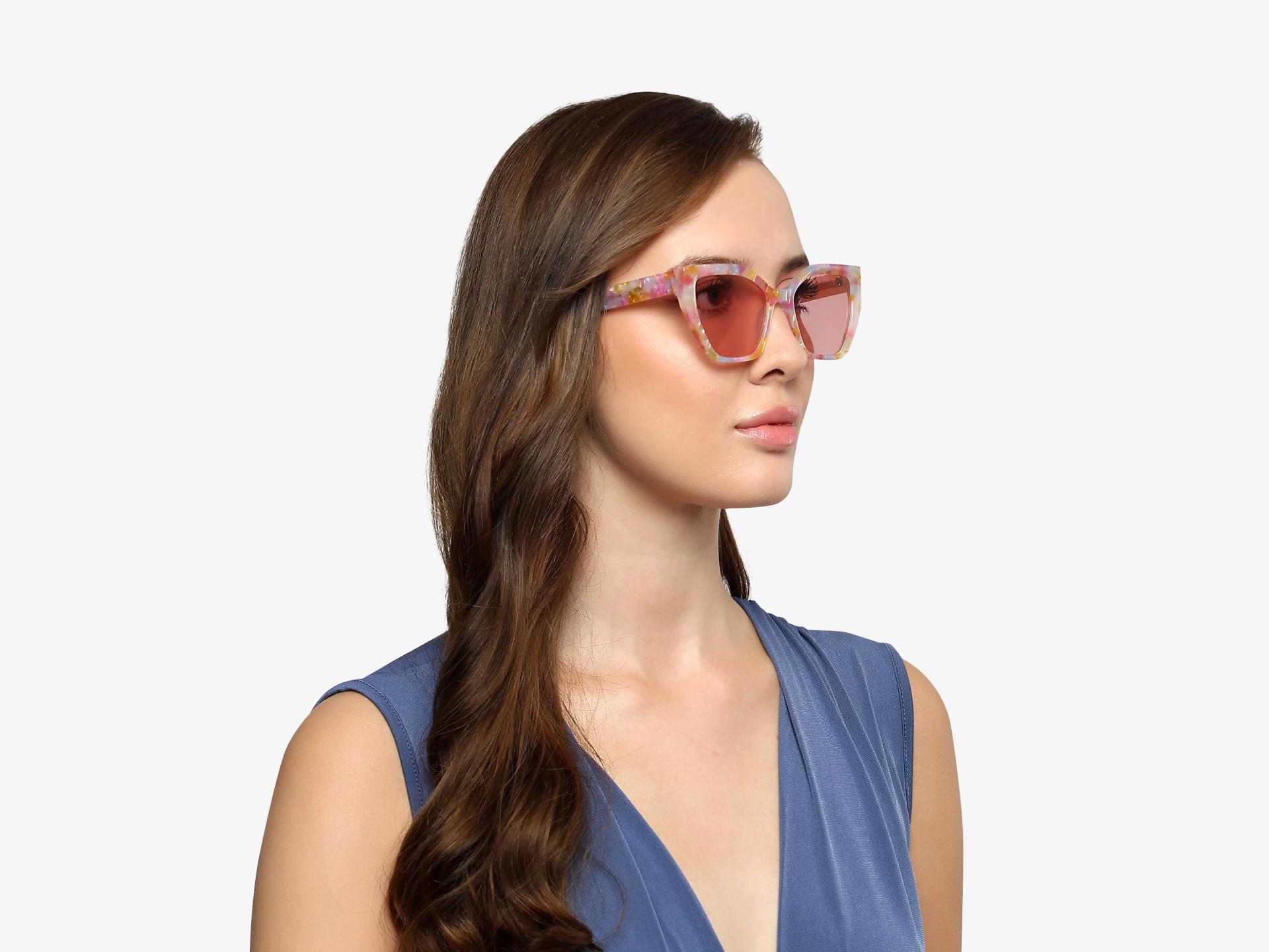 Unicorn Marble Cat-eye Frame With Pink Tint Sunglasses