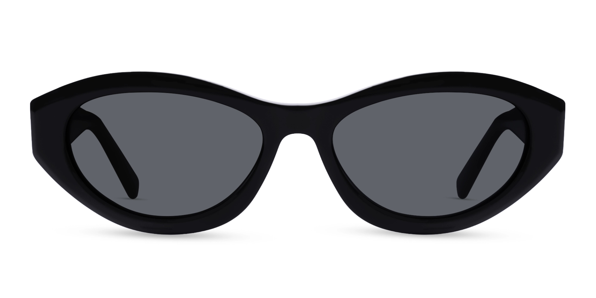 Oval Black Frame With Grey Tint Sunglasses