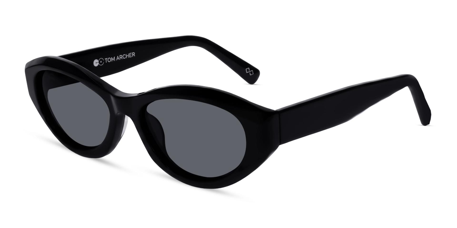 Oval Black Frame With Grey Tint Sunglasses