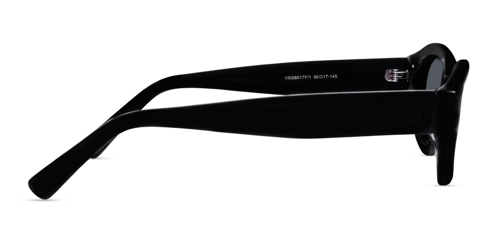 Oval Black Frame With Grey Tint Sunglasses