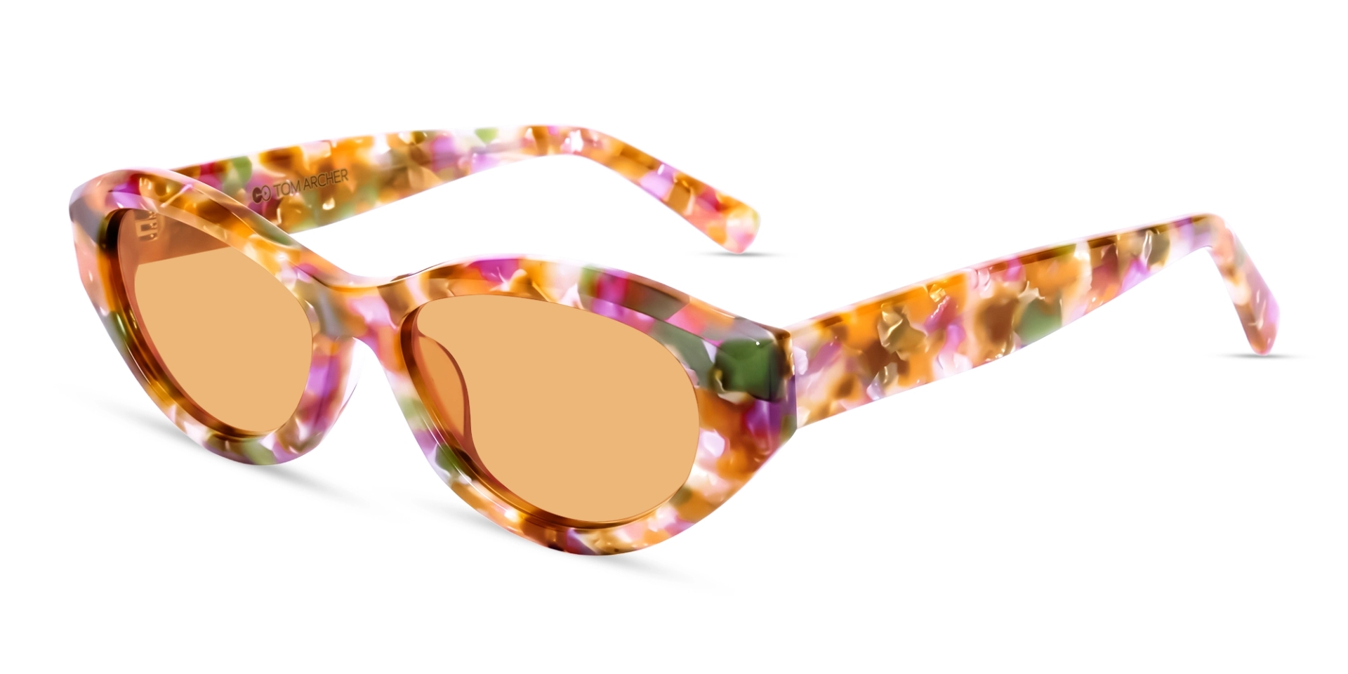 Orange Mosaic Oval Frame With Orange Tint Sunglasses Orange Mosaic Oval Frame With Orange Tint Sunglasses