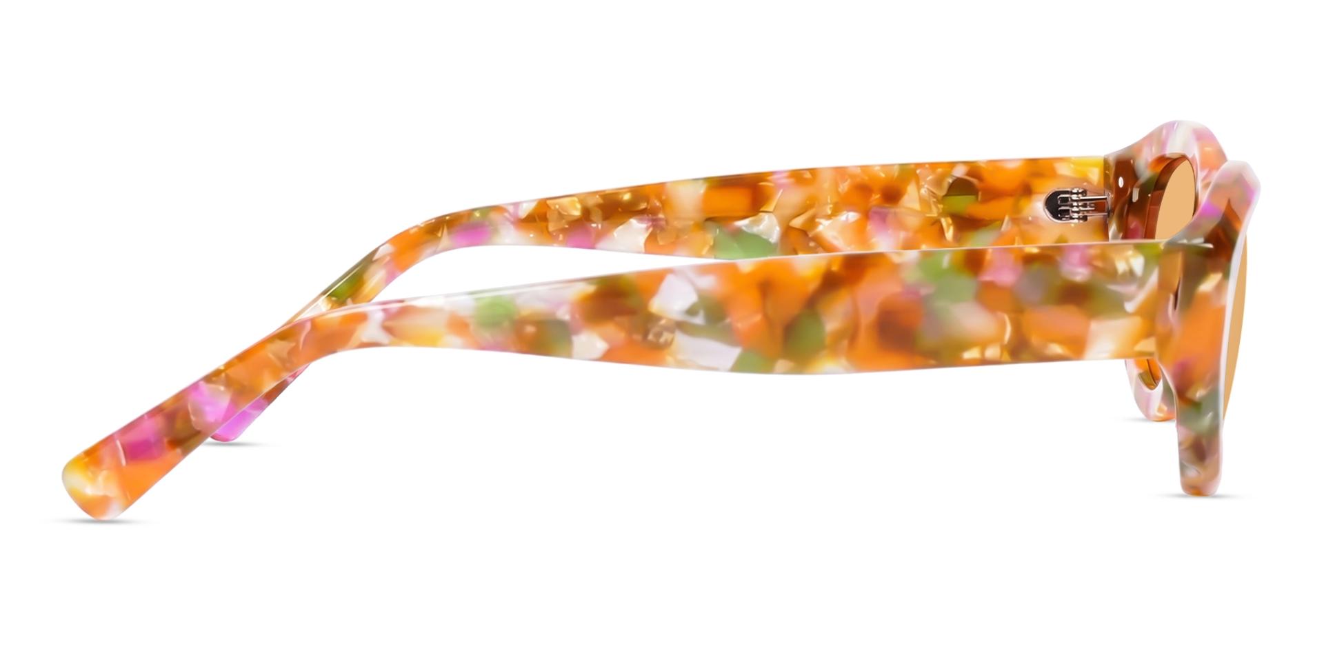 Orange Mosaic Oval Frame With Orange Tint Sunglasses