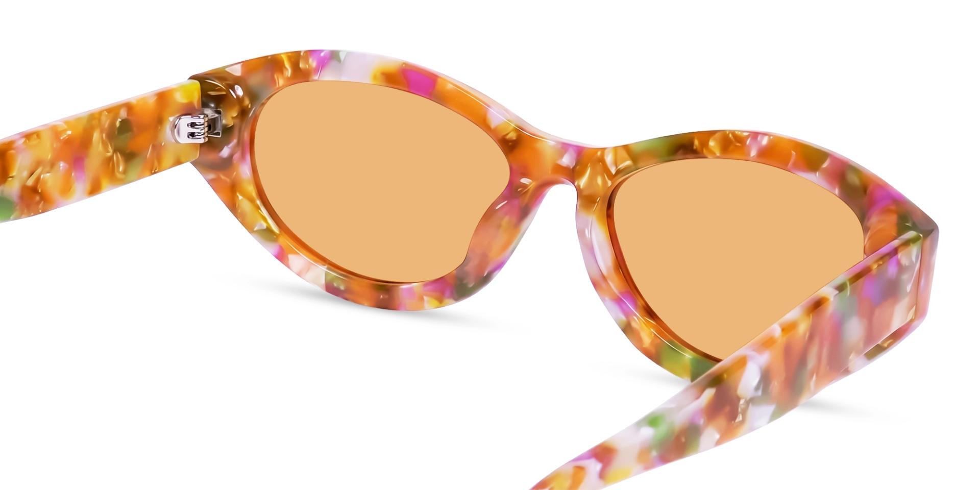 Orange Mosaic Oval Frame With Orange Tint Sunglasses