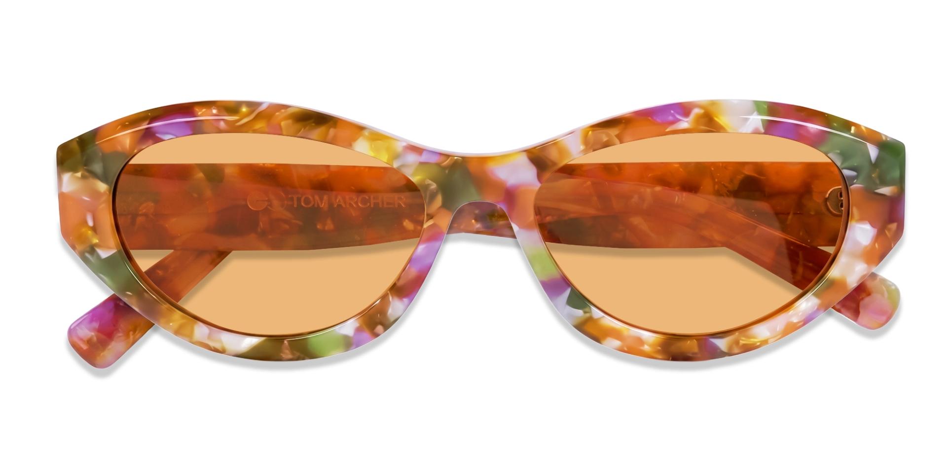 Orange Mosaic Oval Frame With Orange Tint Sunglasses