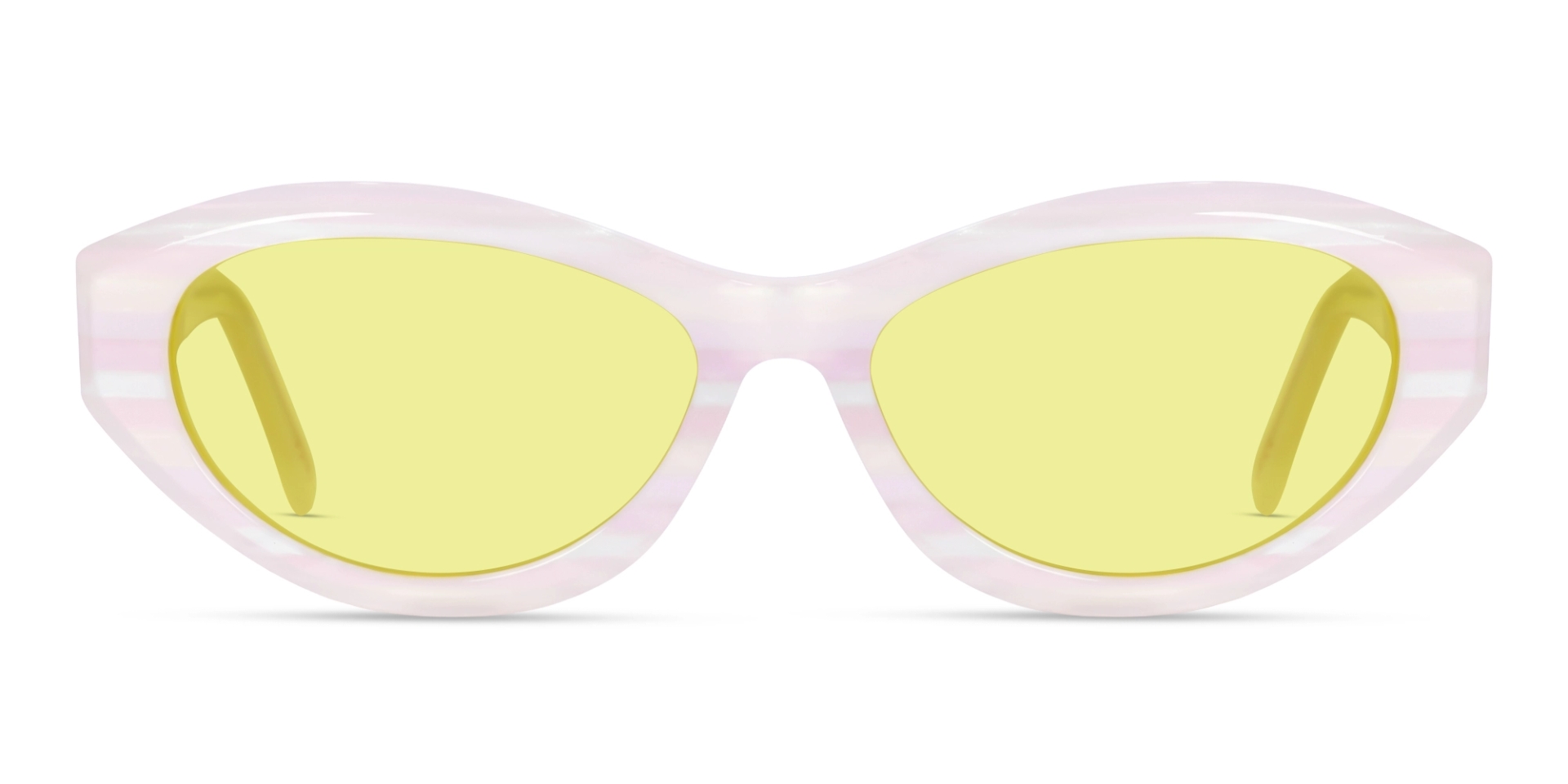 Pearl White Grotto Frame With Yellow Tint Sunglasses Pearl White Grotto Frame With Yellow Tint Sunglasses