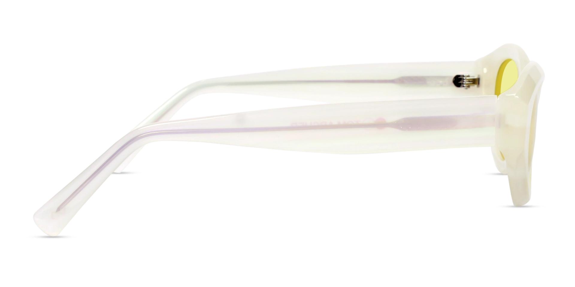 Pearl White Grotto Frame With Yellow Tint Sunglasses
