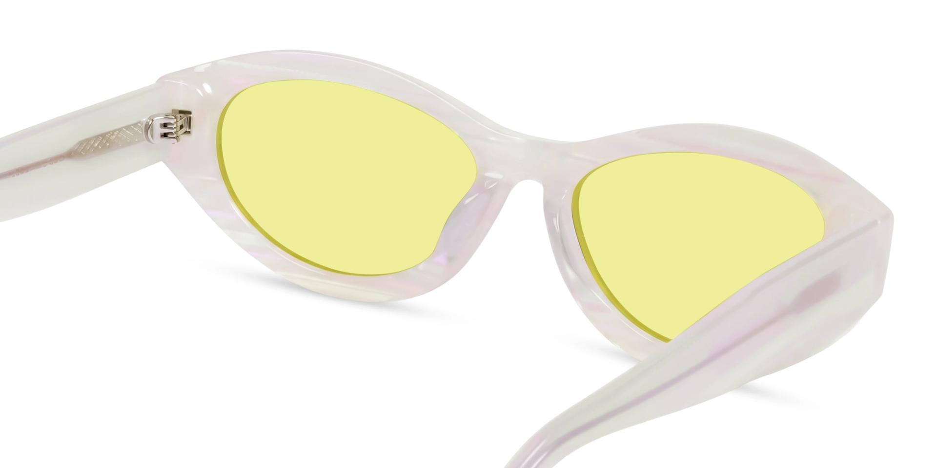 Pearl White Grotto Frame With Yellow Tint Sunglasses