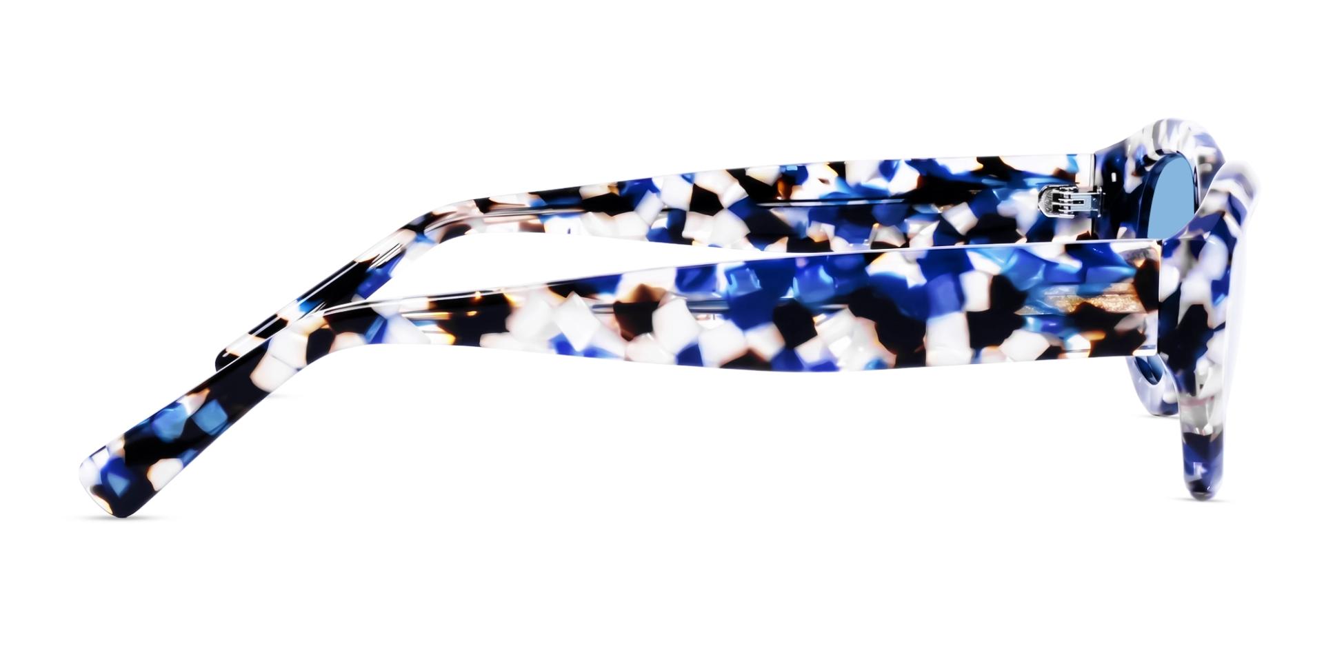 Black & Blue Mosaic Frame With Blue Tint Sunglasses