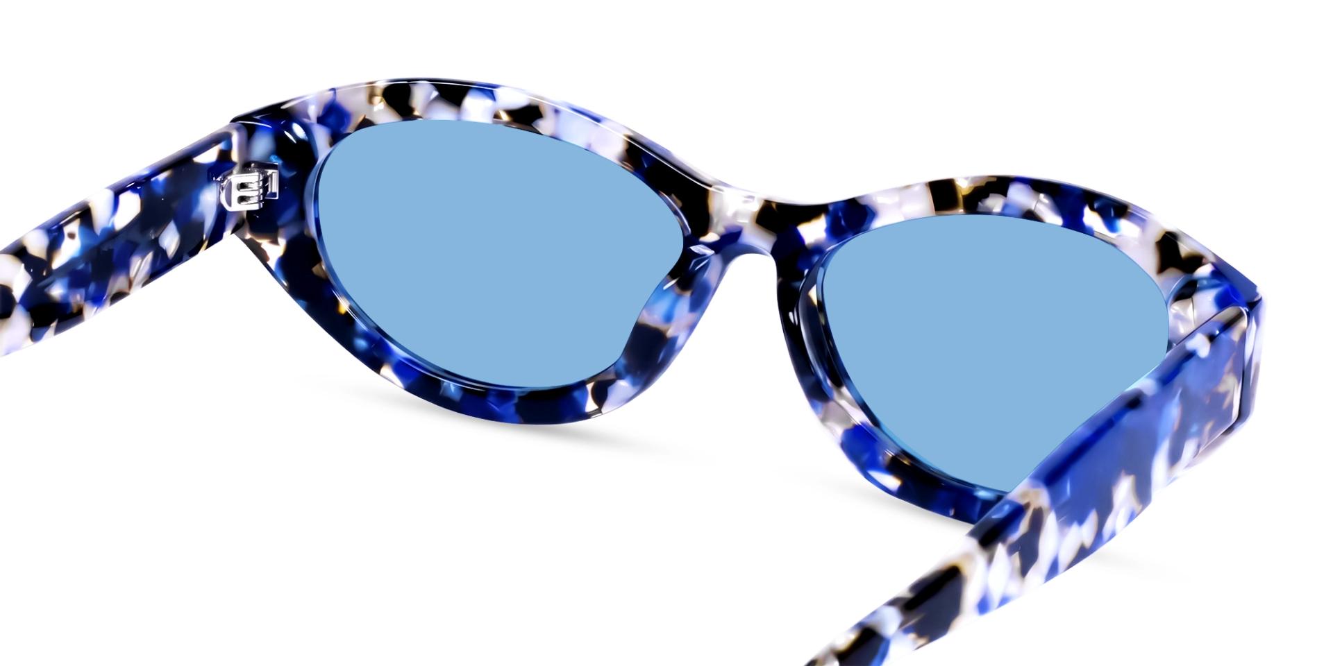 Black & Blue Mosaic Frame With Blue Tint Sunglasses