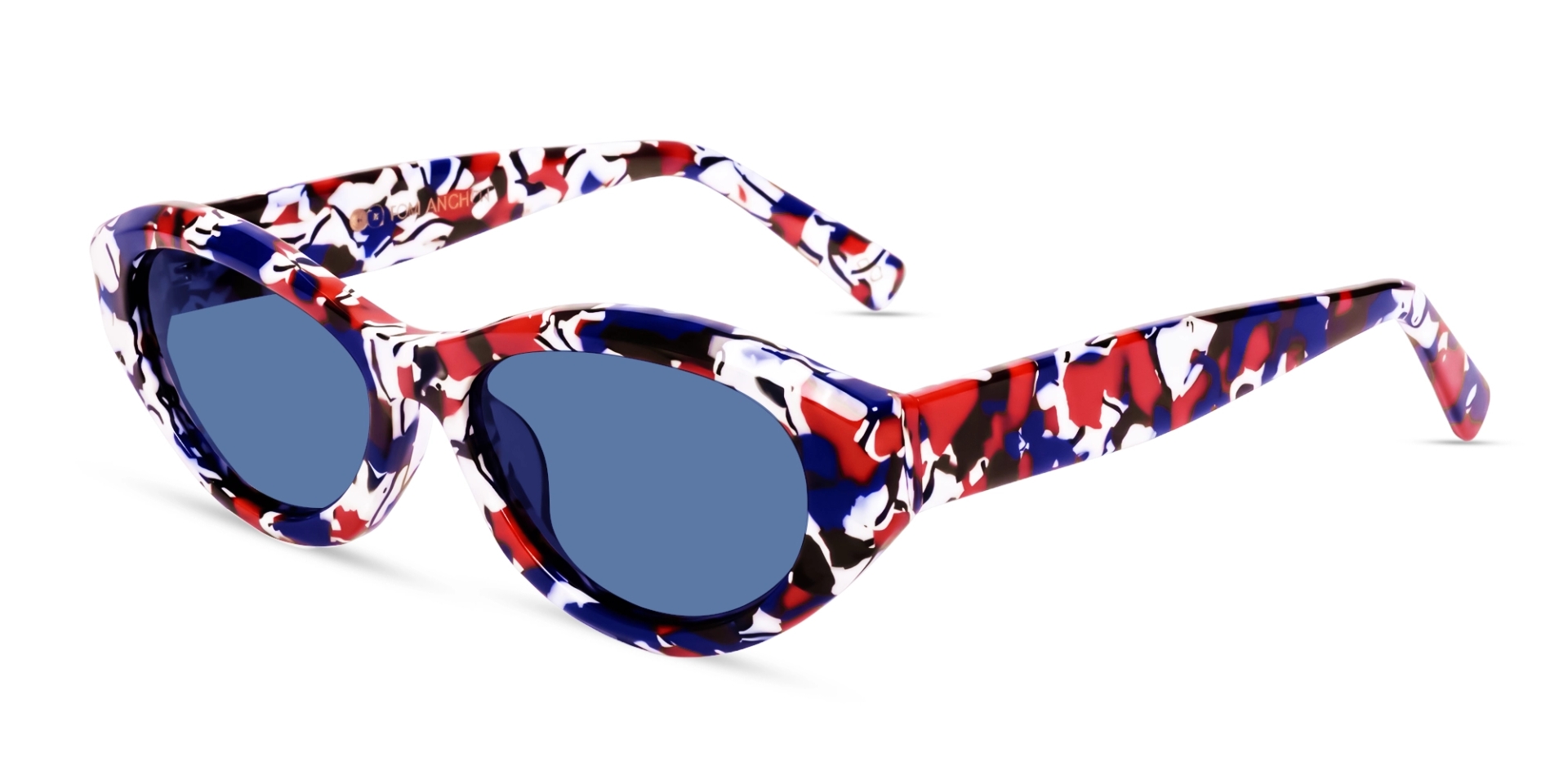 Blue & Red Mosaic Frame With Blue Tint Sunglasses
