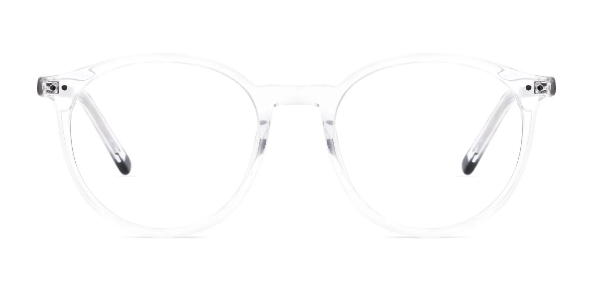transparent and black round glasses frames-2