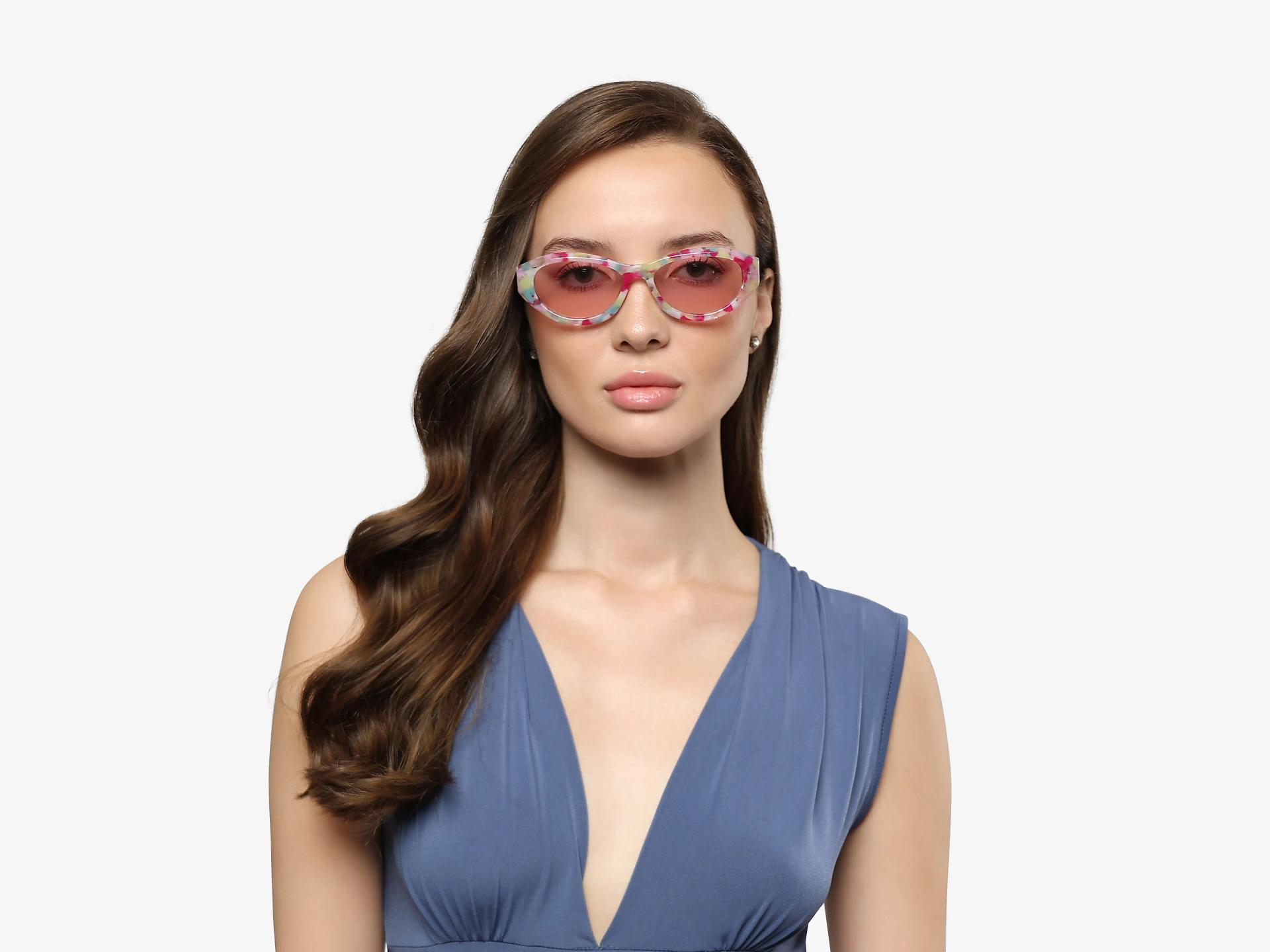 Bubble Gum Marble Frame Pink Tint Sunglasses