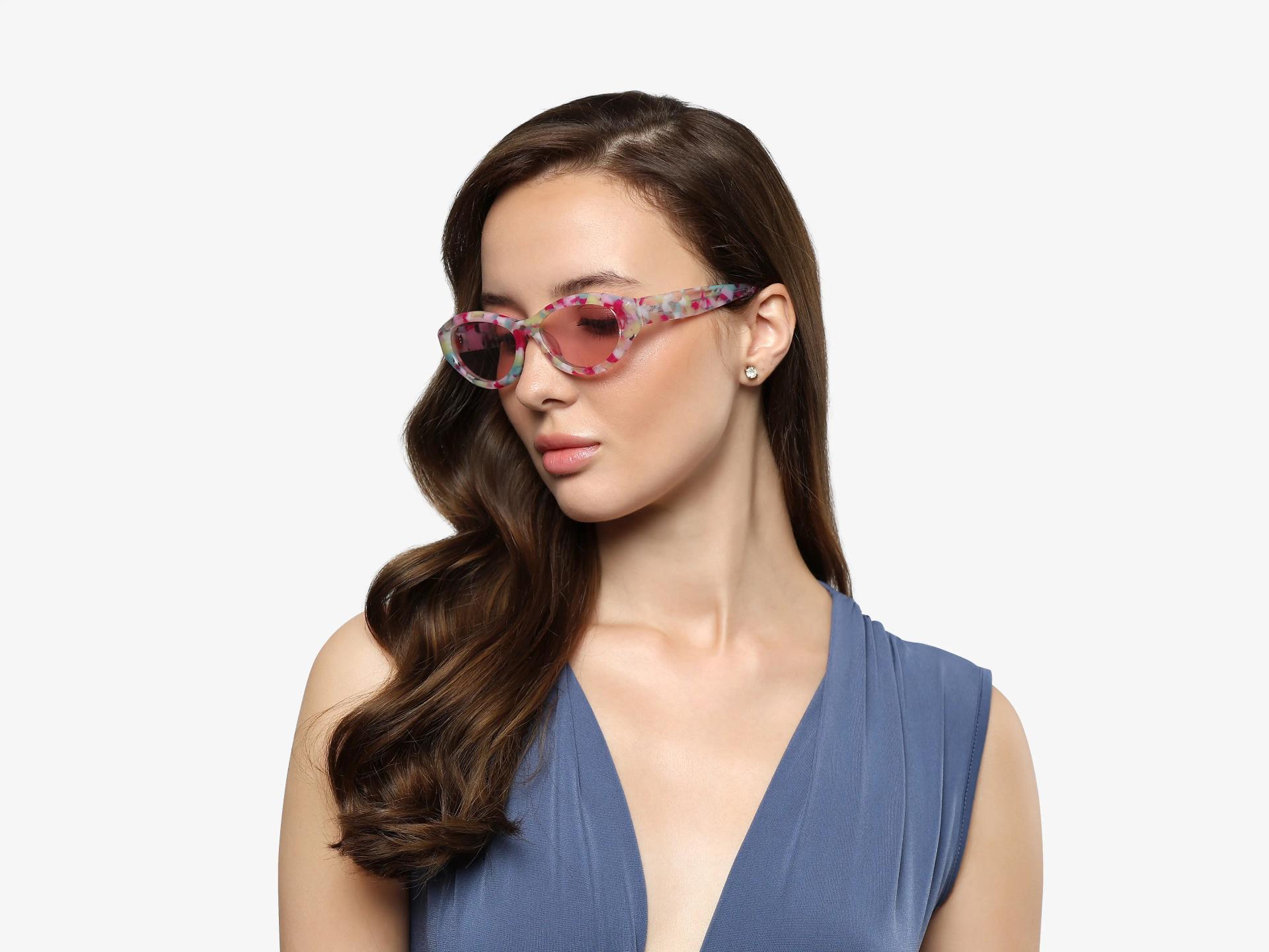 Bubble Gum Marble Frame Pink Tint Sunglasses
