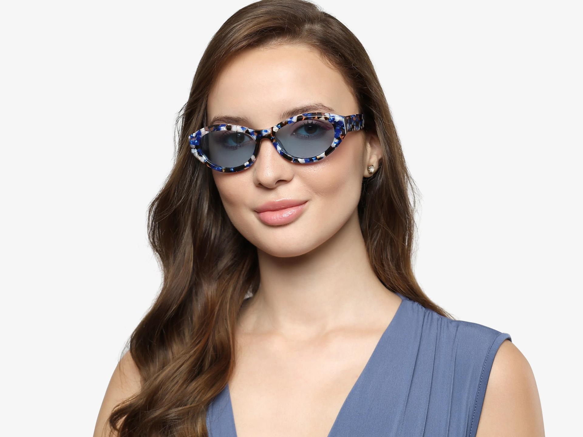 Black & Blue Mosaic Frame With Blue Tint Sunglasses
