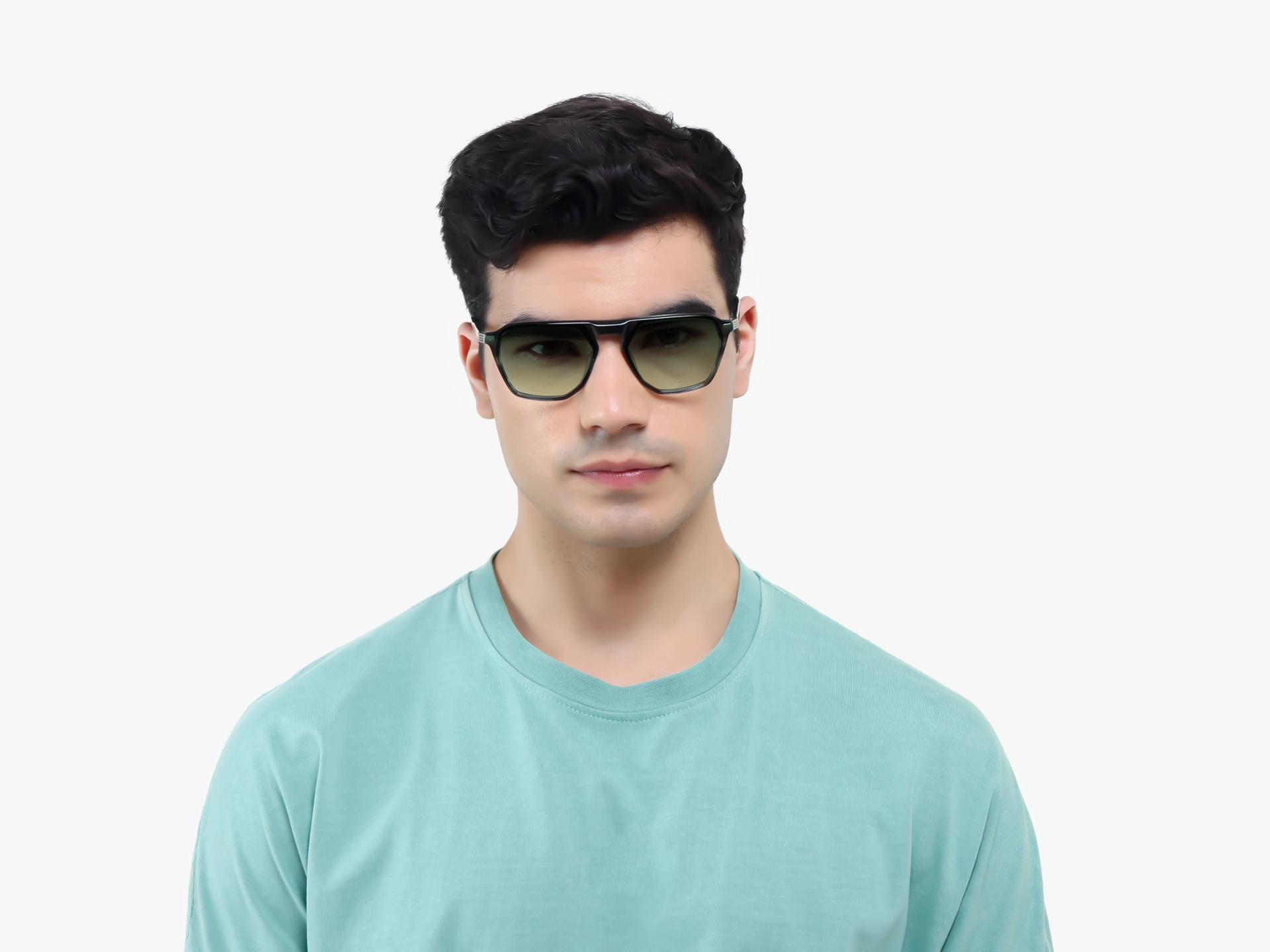 Green Gradient Tint Flat Top Sunglasses-1