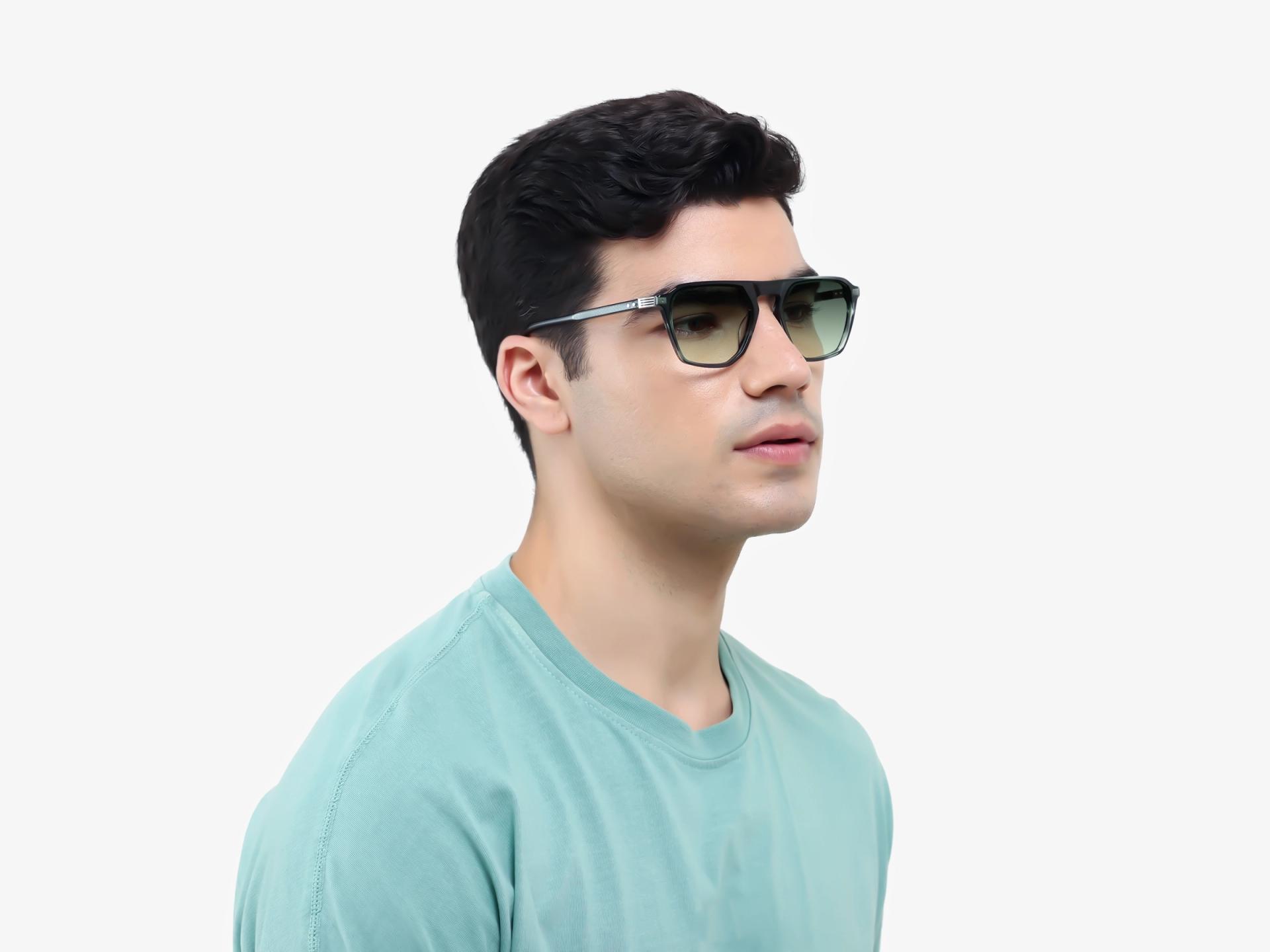 Green Gradient Tint Flat Top Sunglasses-1